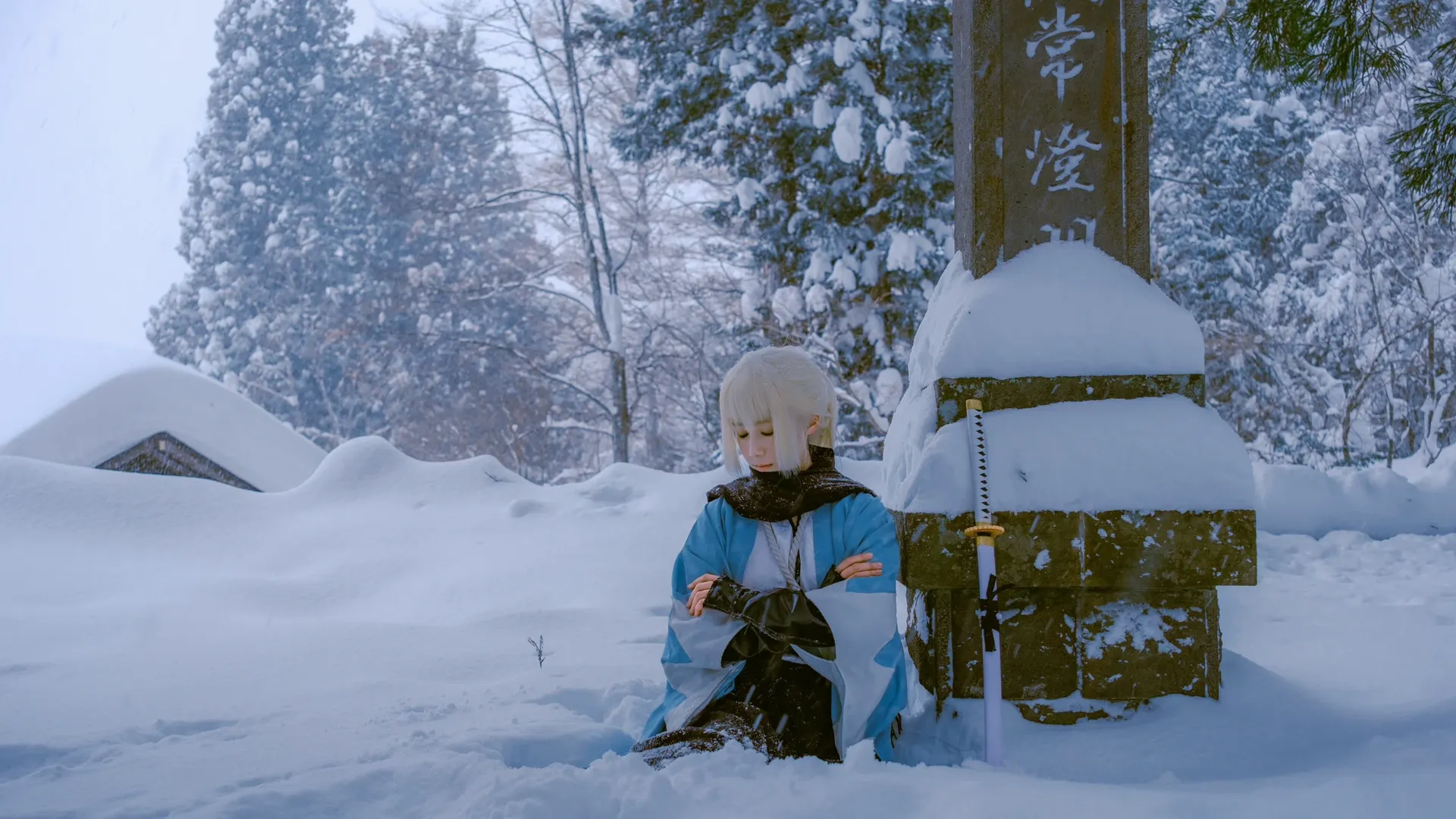 Fate/Grand Order, 沖田総司 コスプレ, 雪景色コスプレ, 新選組, 戸隠中社 - 13枚目