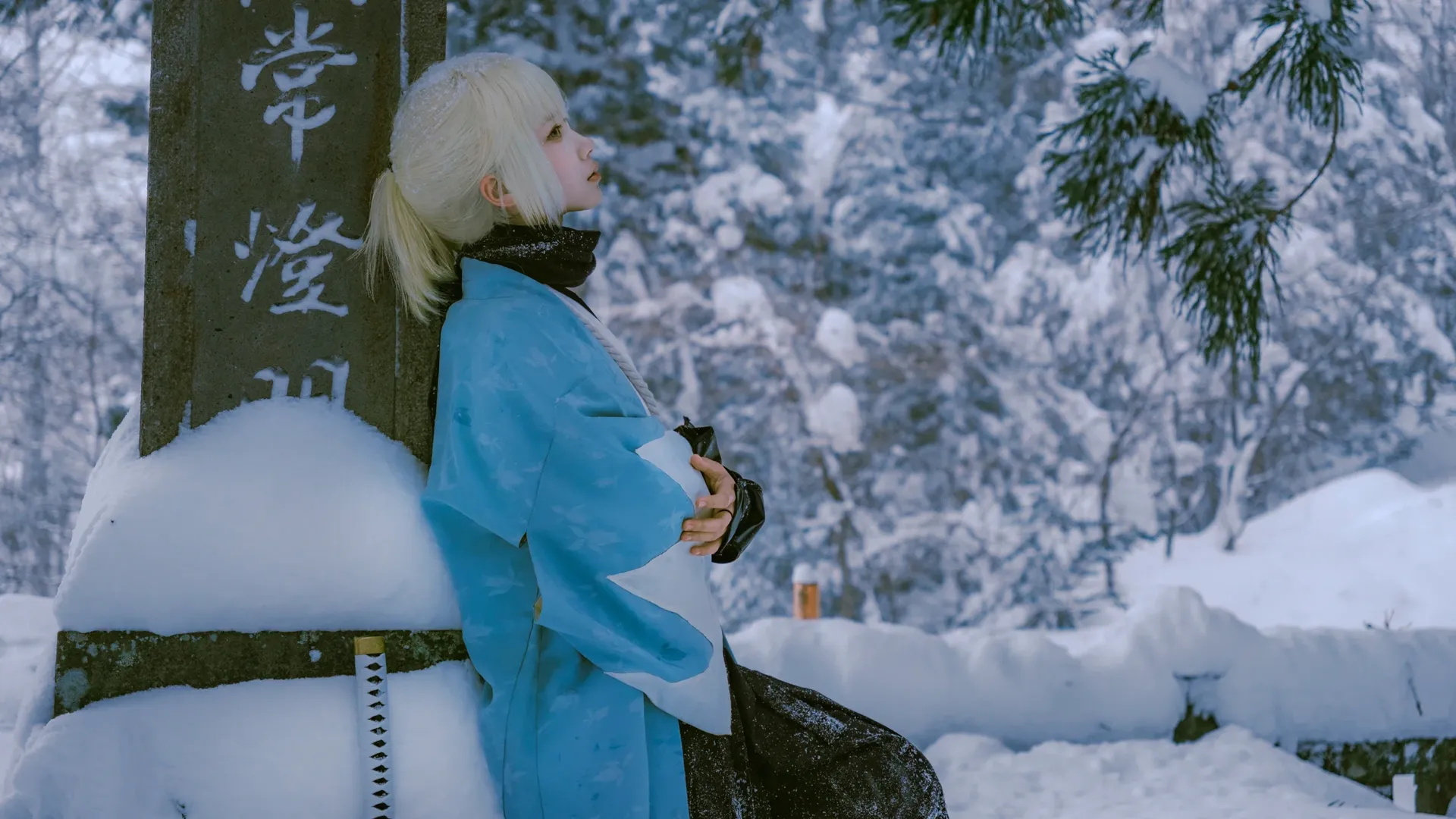 Fate/Grand Order, 沖田総司 コスプレ, 雪景色コスプレ, 新選組, 戸隠中社 - 15枚目