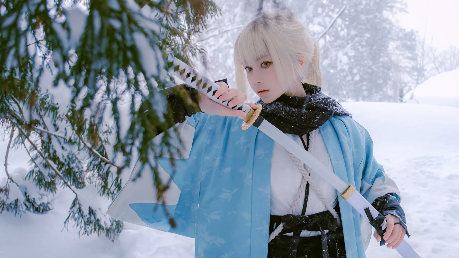 FGO, 冲田总司cos, 雪景cos, 新选组, 户隐中社