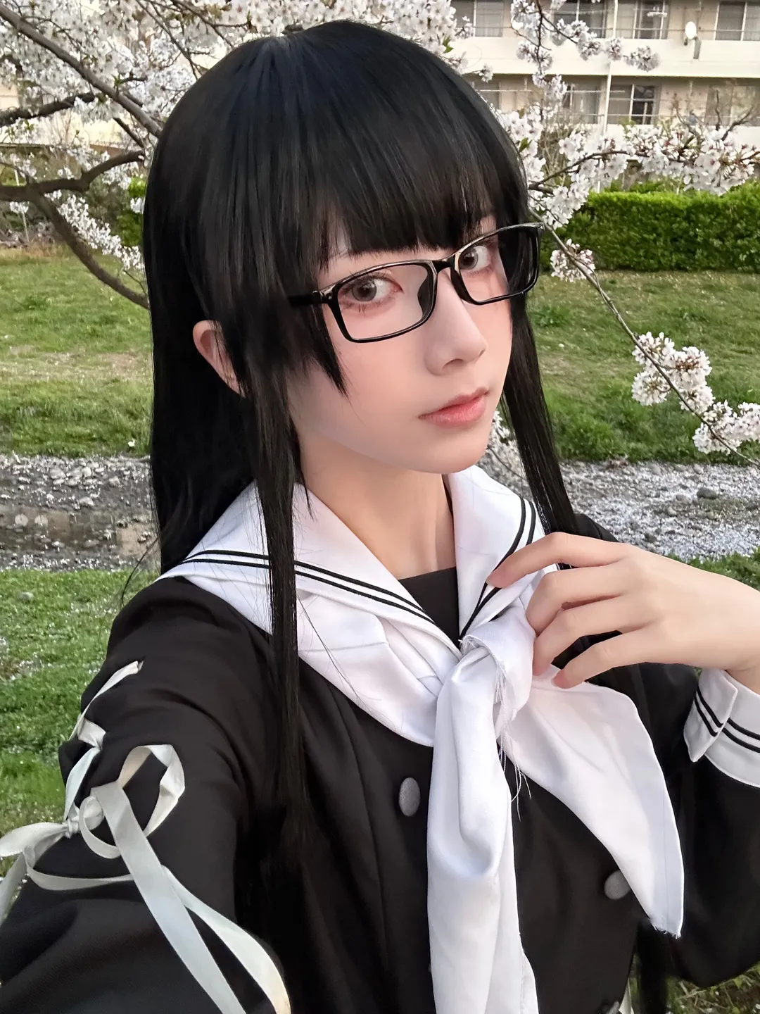 Fate/Grand Order, 樱花, 水手服, 黑丝, 黑姬cos