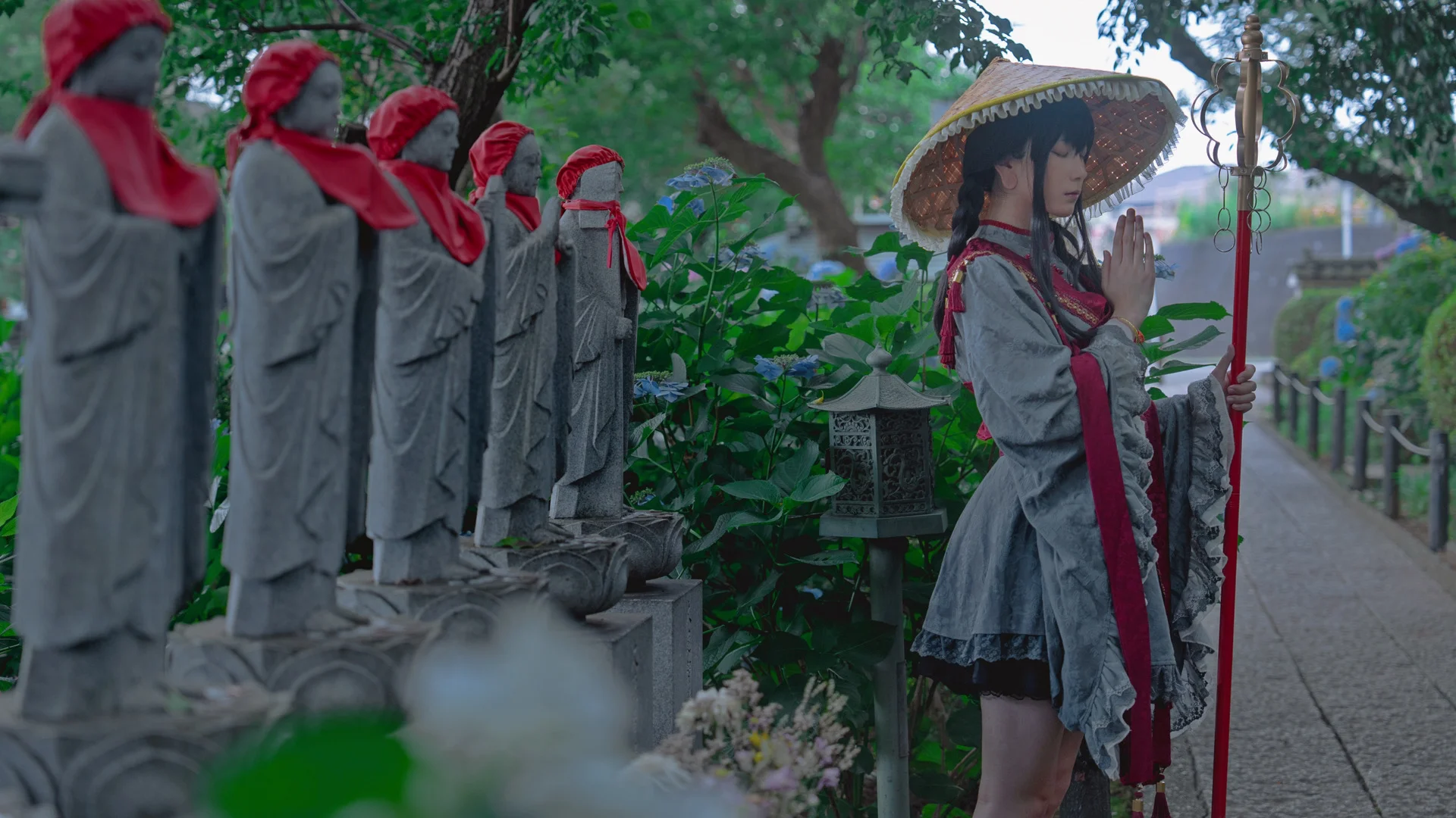 东方project, 紫阳花, 矢田寺成美cos, 丝袜, 雾气特效 - 第6张