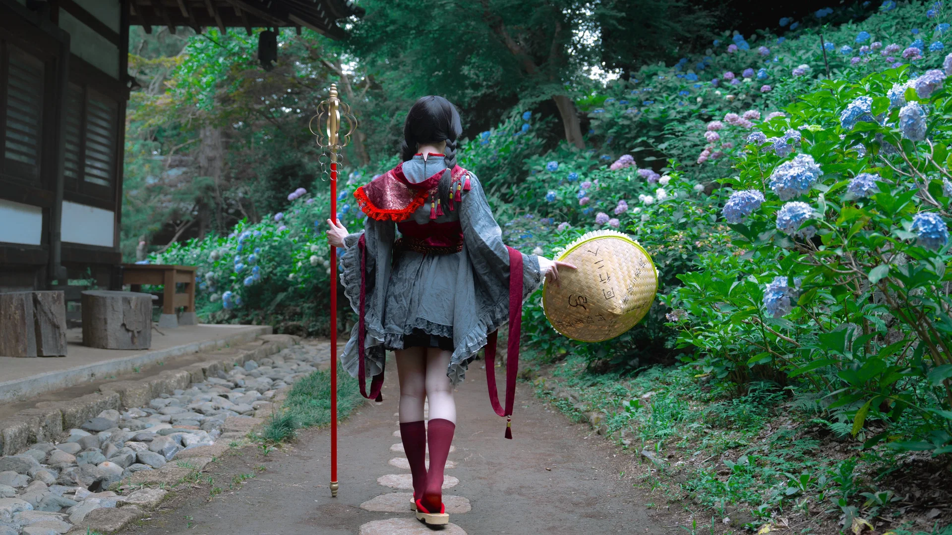 东方project, 紫阳花, 矢田寺成美cos, 丝袜, 雾气特效 - 第7张