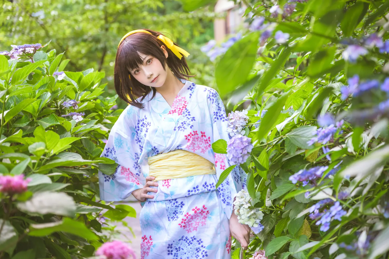 二次元cosplay, 夏日寫真, 涼宮春日cos, 涼宮春日的憂鬱, 浴衣cos - 第2張