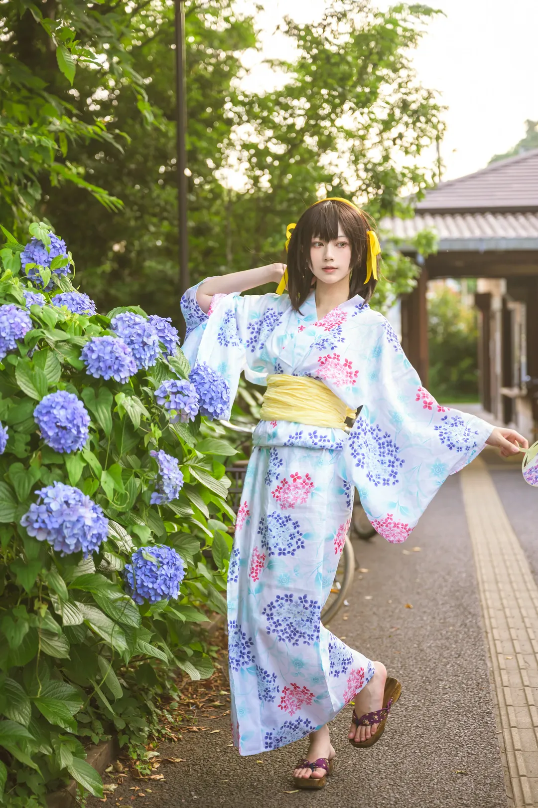 二次元cosplay, 夏日写真, 凉宫春日cos, 凉宫春日的忧郁, 浴衣cos