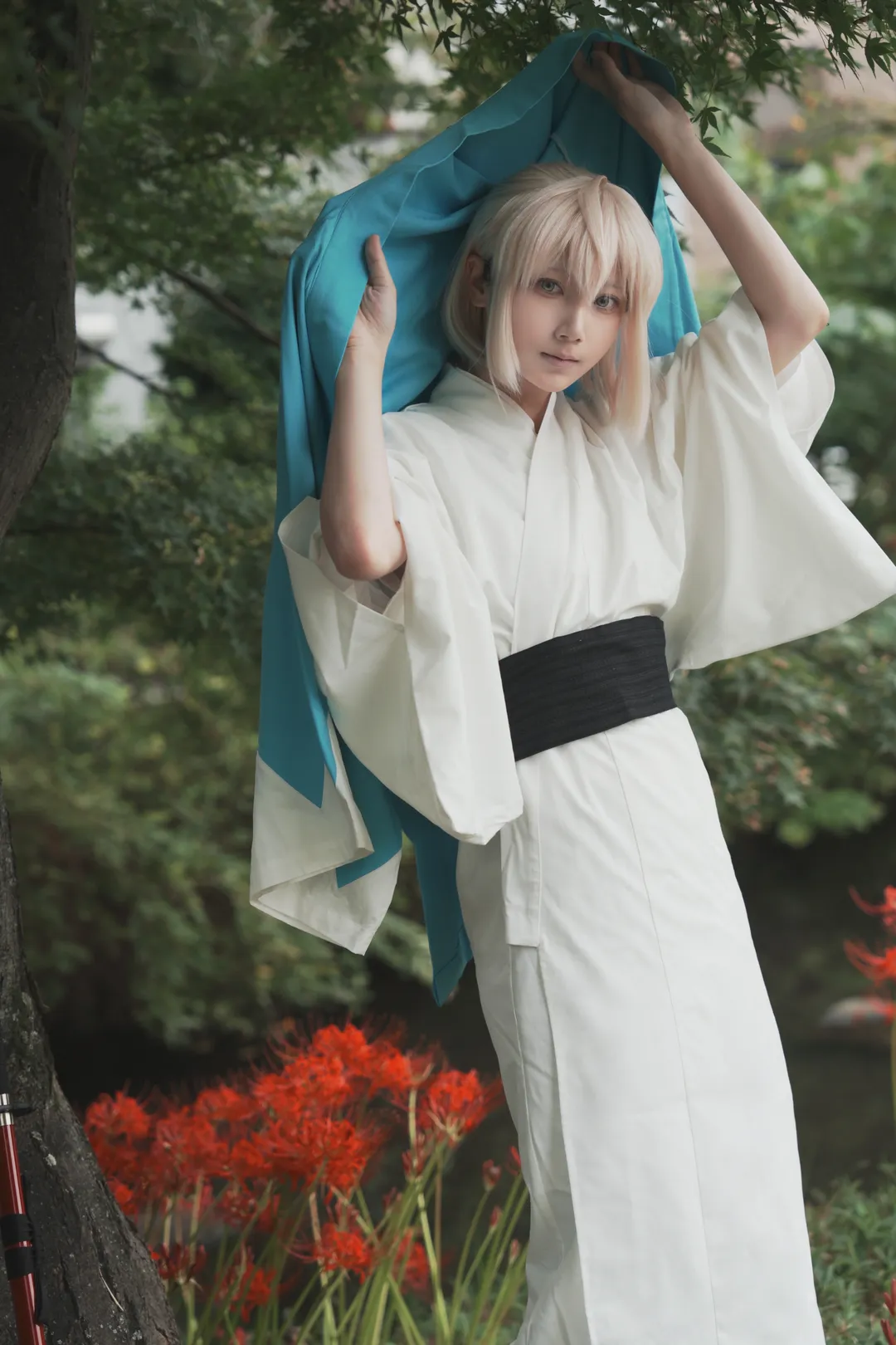 和风摄影, FGO, 冲田总司cos, 彼岸花, 新选组