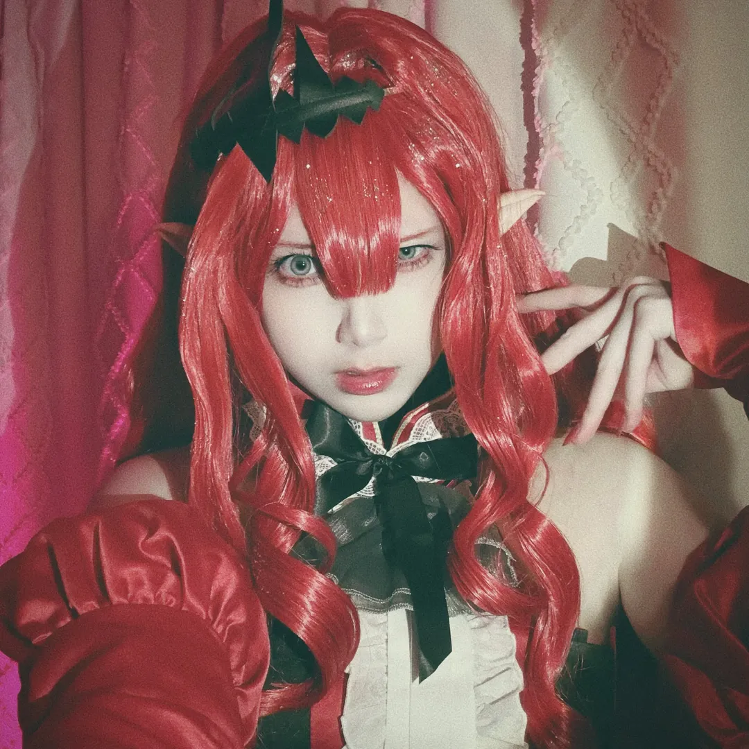 fgo, 红色假发, 芭万希cos, 妖精骑士崔斯坦, 网格丝袜 - 第7张