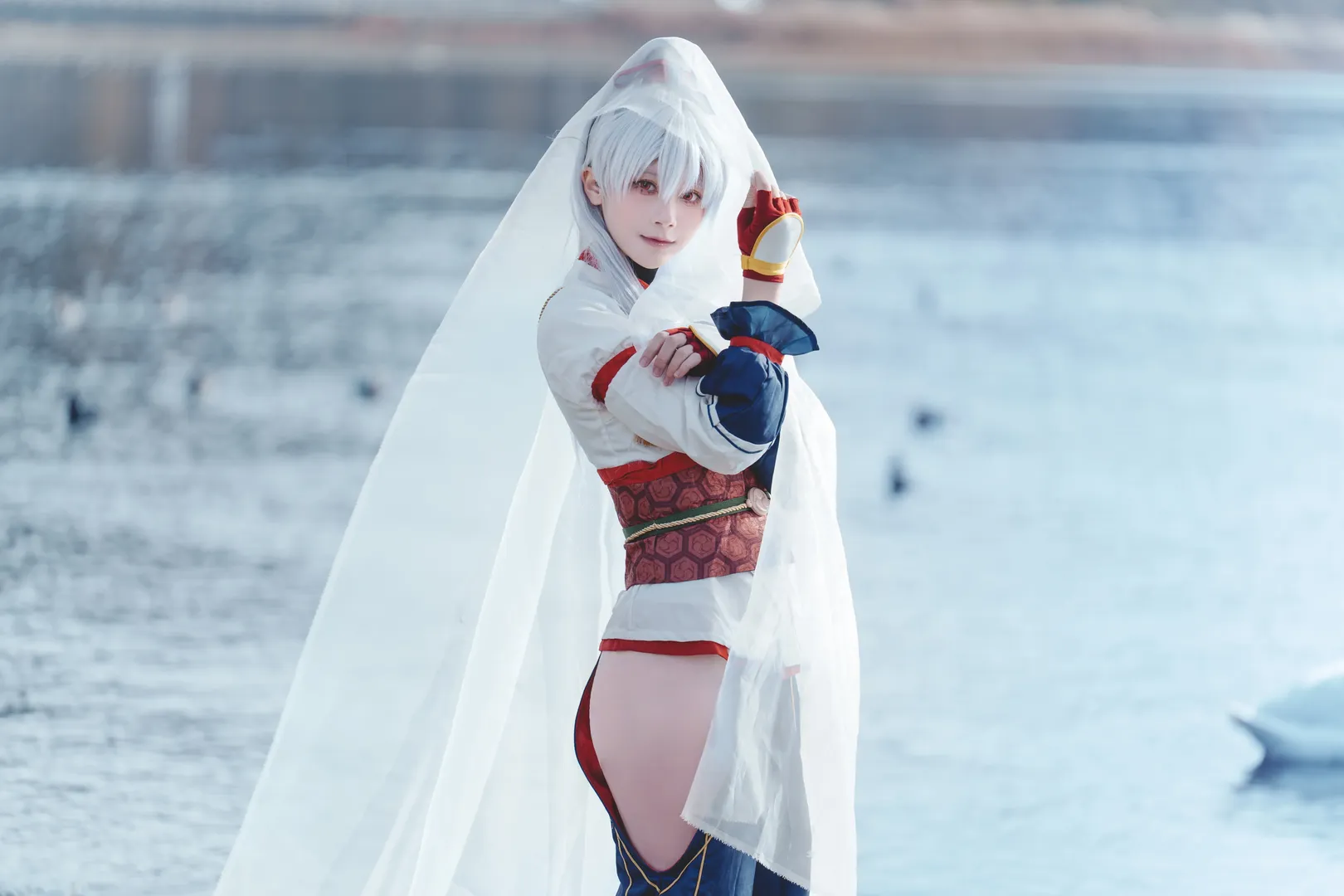 cosplay, Fate/Grand Order, Outdoor photography, Tomoe Gozen cosplay, White veil elements