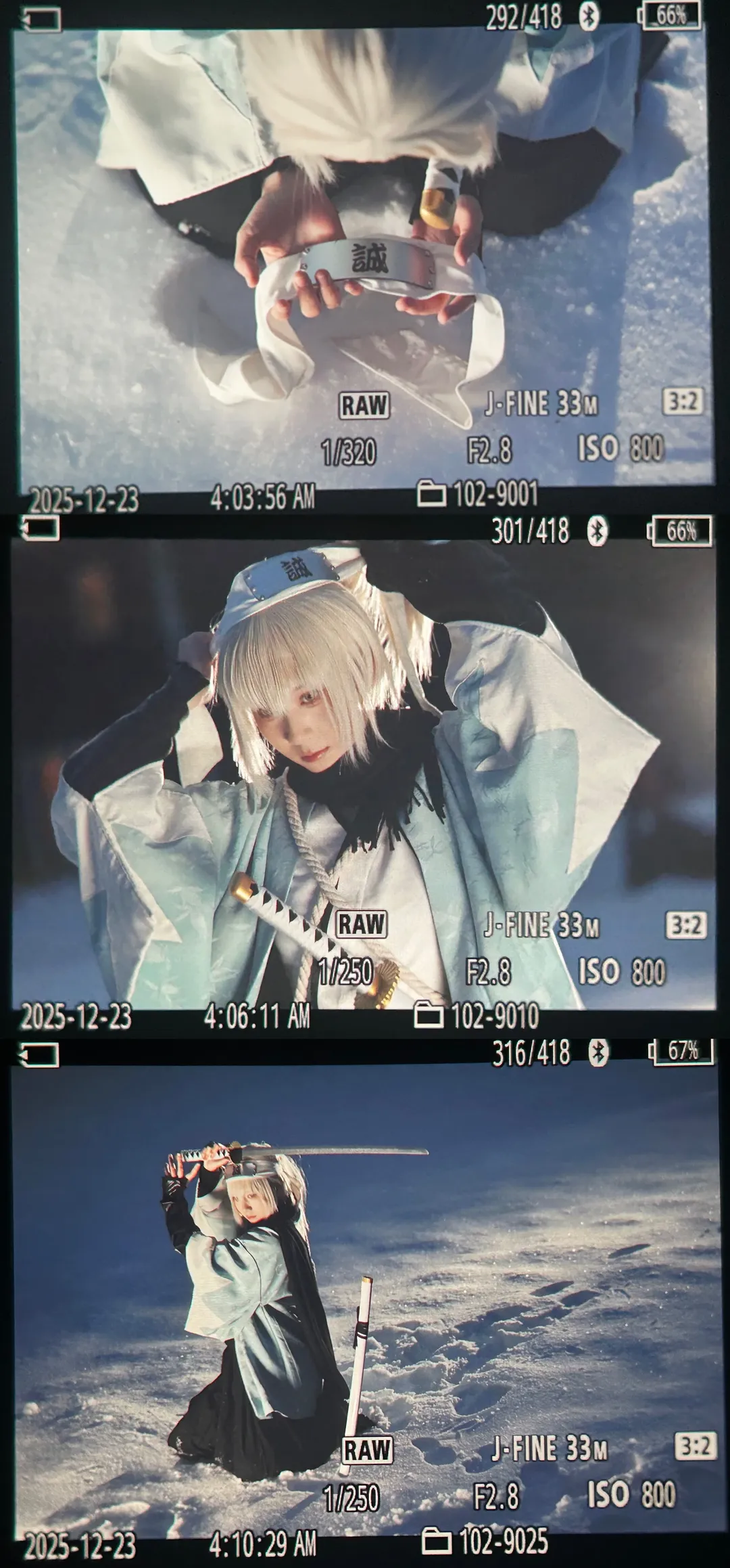 Fate/Grand Order, 冲田总司cos, 和风cosplay, 武士刀, 雪地写真 - 第8张