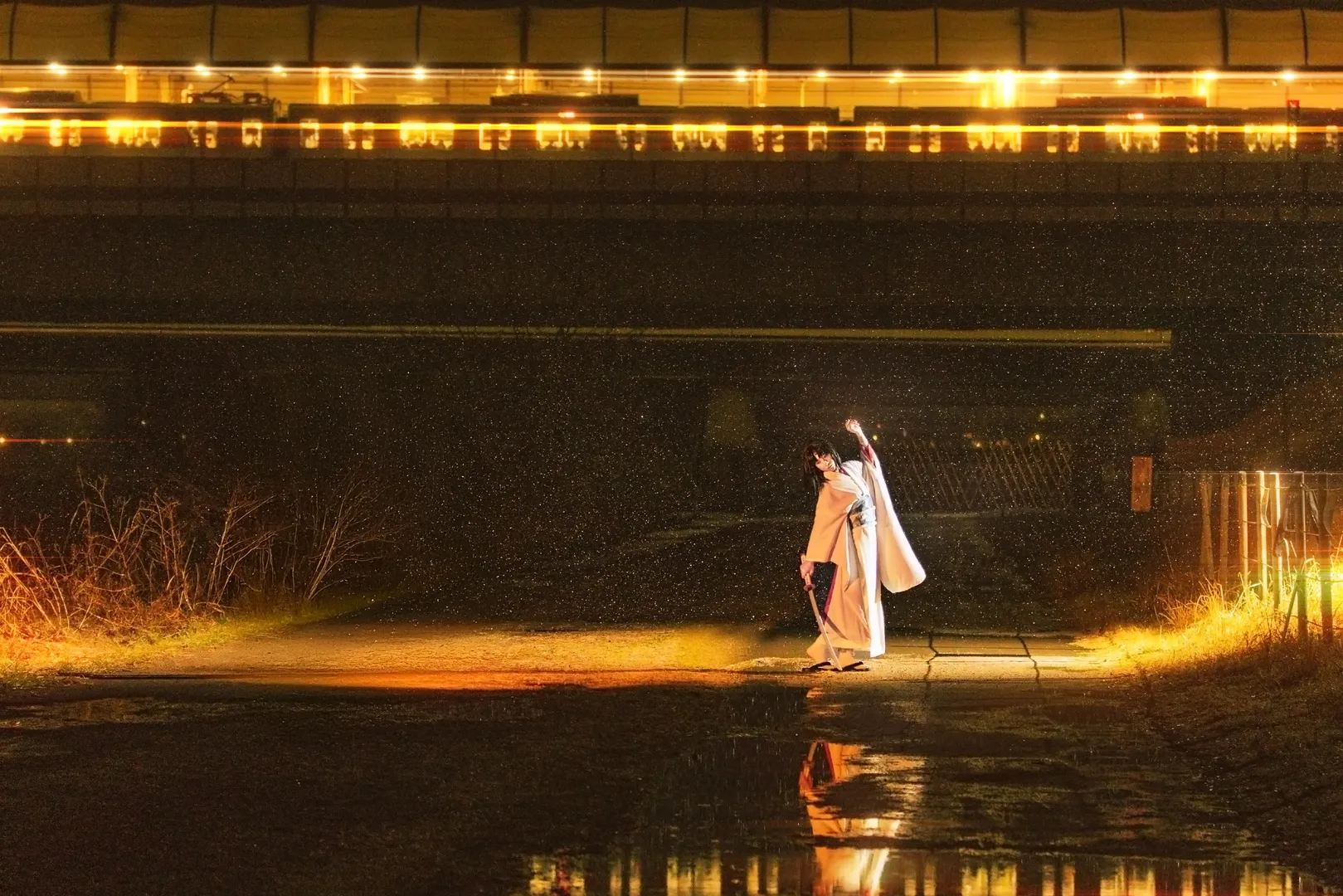 型月, 两仪式cos, 空之境界, 黑桐干也cos, 雪夜氛围感 - 第3张