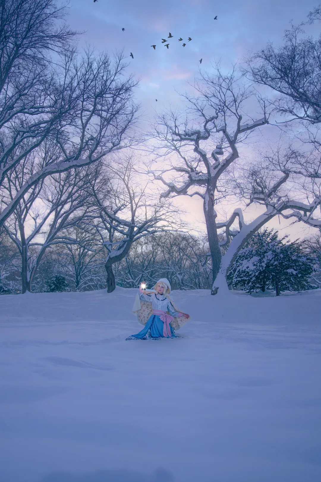 东方project, Cosplay摄影, 爱丽丝玛格特罗伊德cos, 雪景cos, 复古提灯 - 第14张