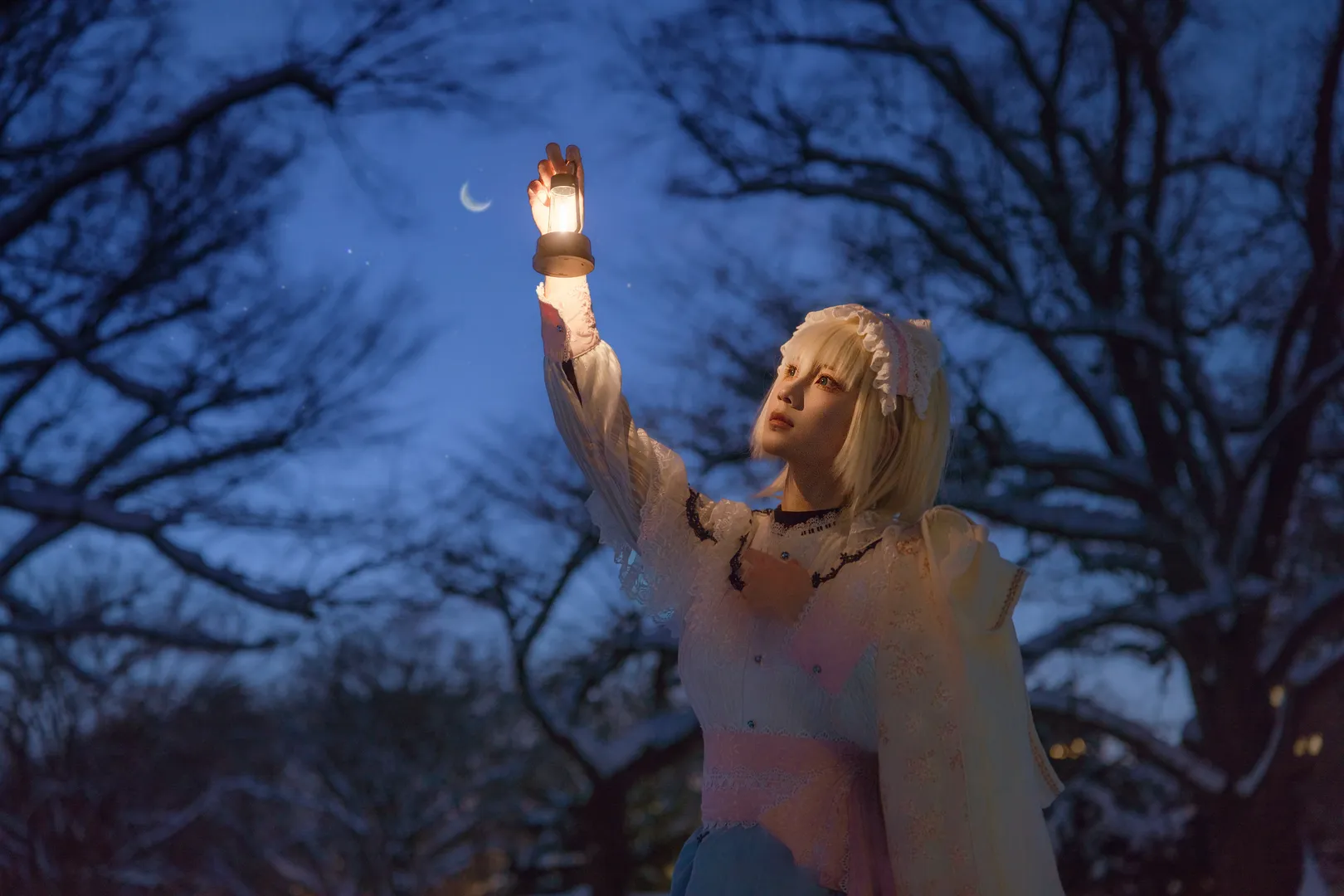东方project, Cosplay摄影, 爱丽丝玛格特罗伊德cos, 雪景cos, 复古提灯 - 第16张