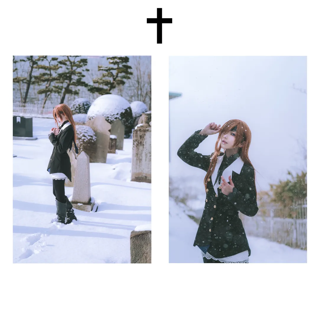 Fate/Grand Order, 氛围感cos, 雪景cos, 奥菲莉亚·法姆索罗涅cos, 墓地摄影 - 第3张