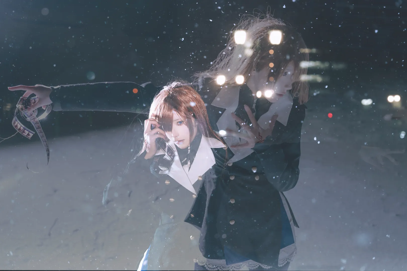 Fate/Grand Order, Snowy outdoor scene, Ophelia cosplay, Film props, Atmospheric cosplay