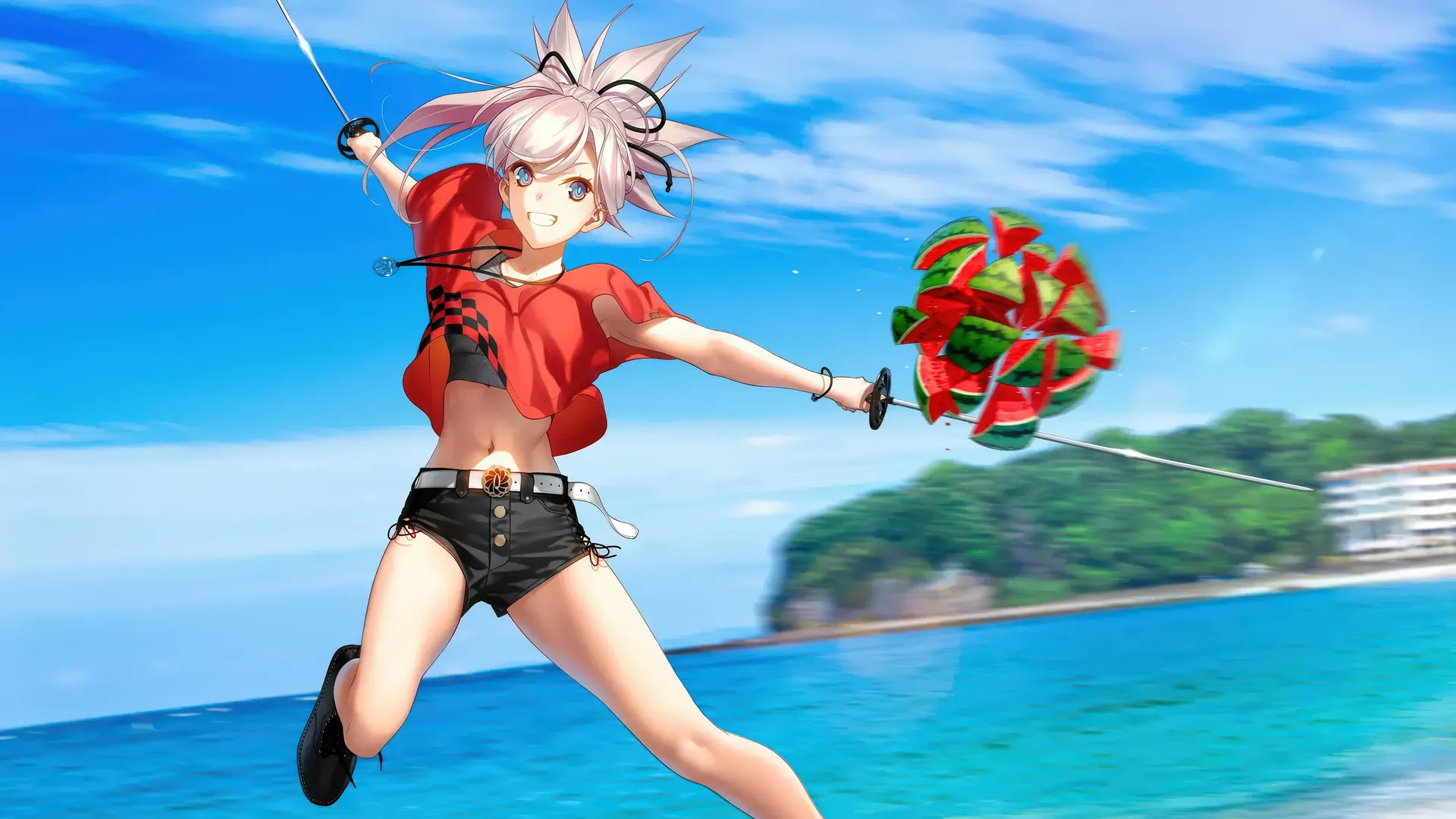 Fate/Grand Order, Cosplay摄影, 宫本武藏cos, 和歌山旅行, 白滨外景 - 第13张