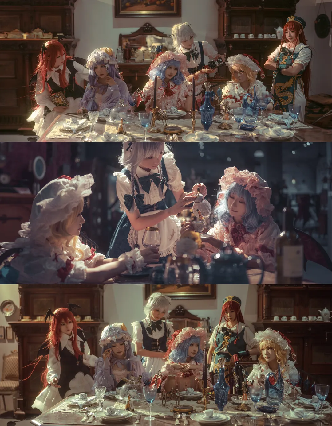 東方Project, レトロなドレス, 東方紅魔郷, 紅魔館コスプレ, メイド黒ストッキング - 1枚目