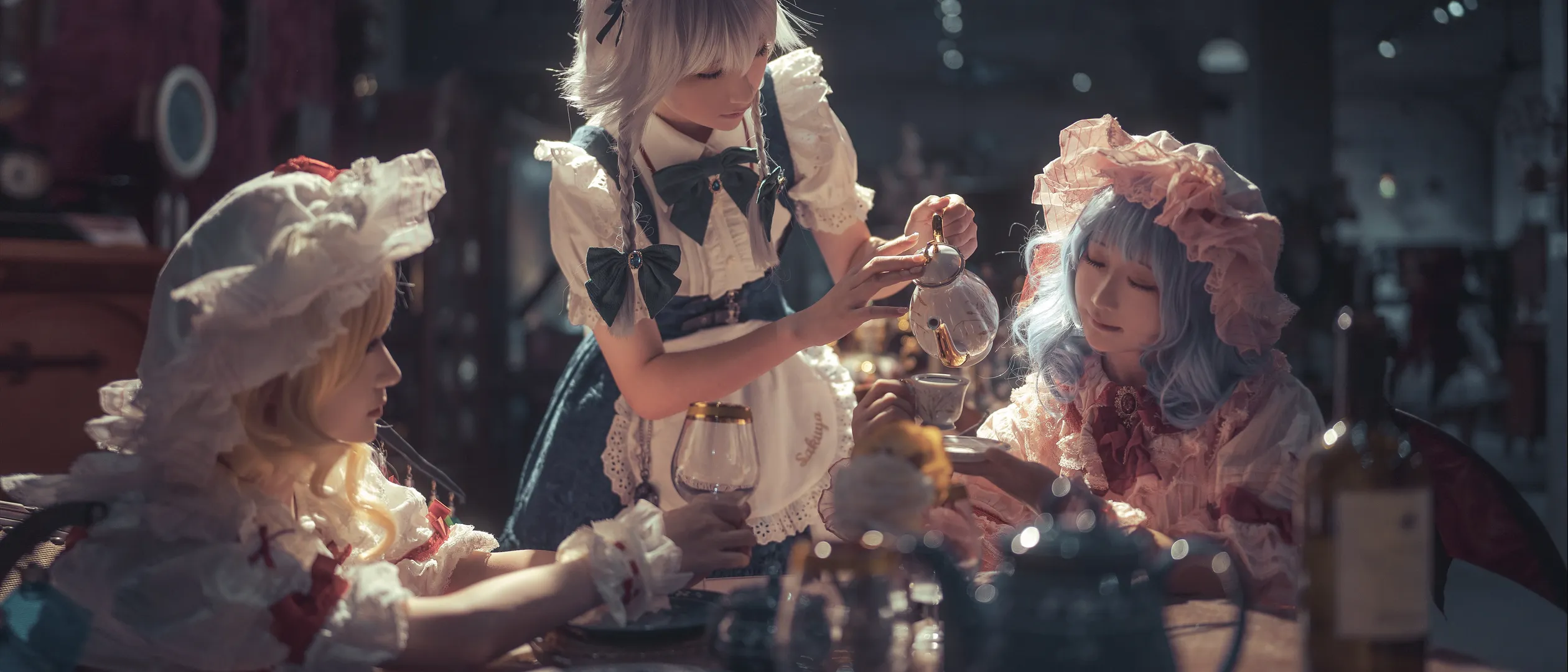 东方Project, 复古洋装, 东方红魔乡, 红魔馆cos, 女仆黑丝