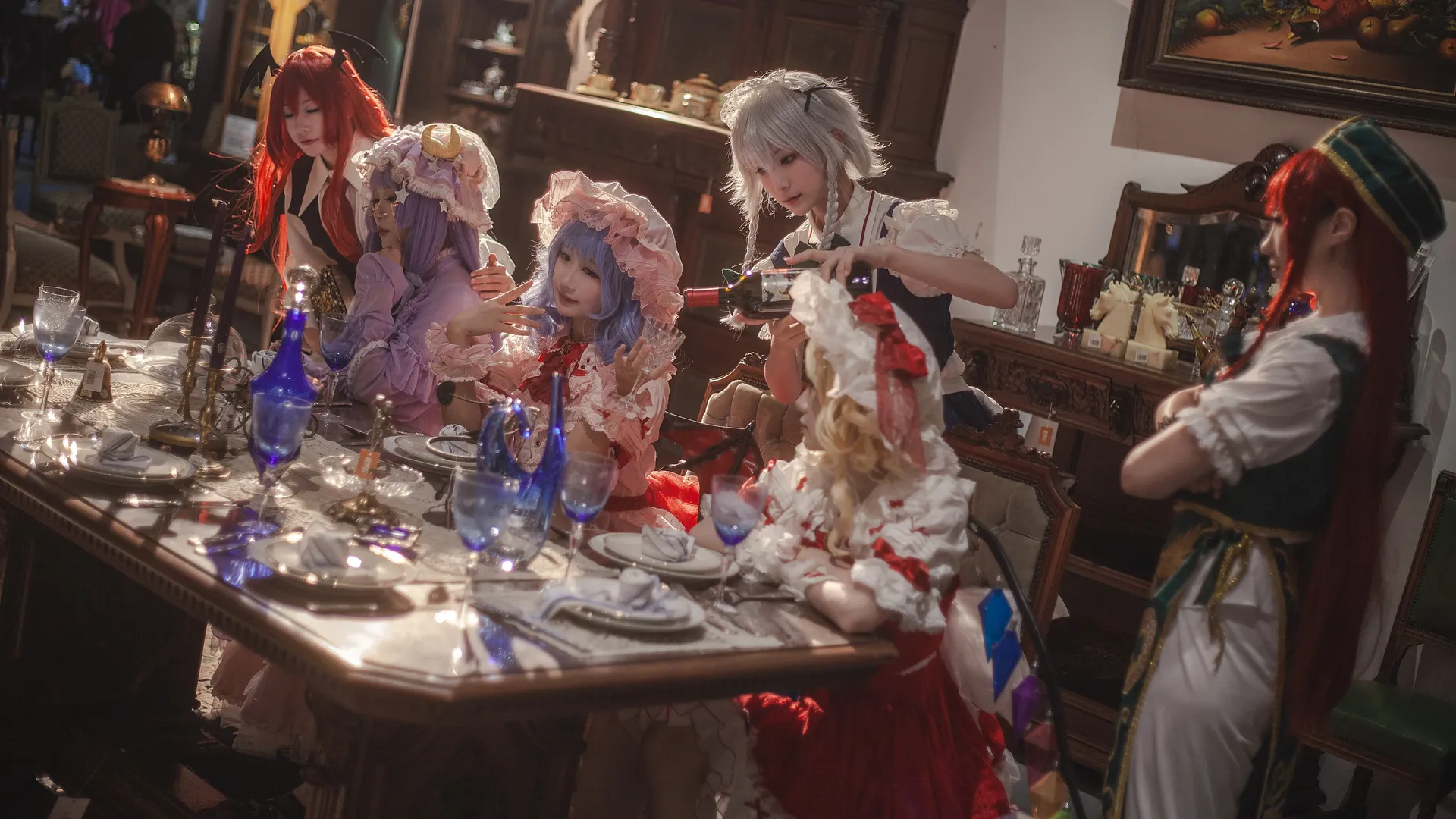 東方Project, レトロなドレス, 東方紅魔郷, 紅魔館コスプレ, メイド黒ストッキング - 5枚目