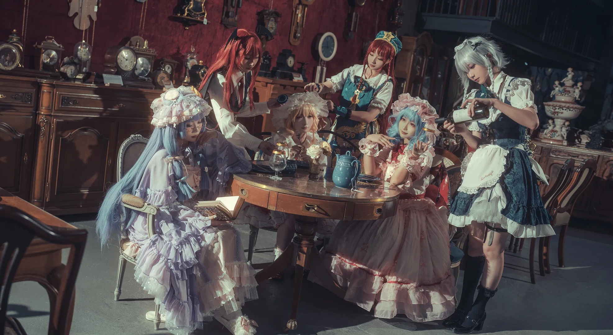 東方Project, レトロなドレス, 東方紅魔郷, 紅魔館コスプレ, メイド黒ストッキング - 7枚目