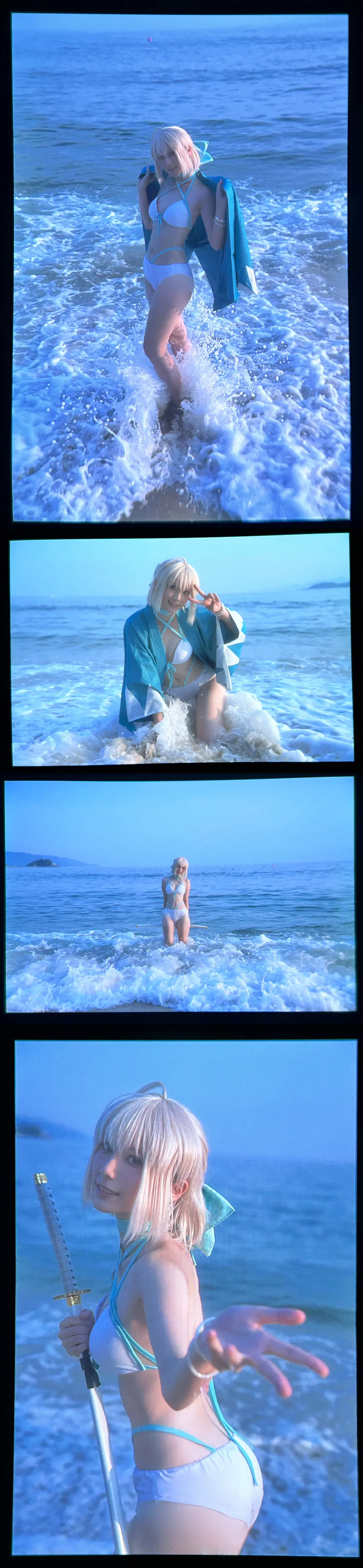 Fate/Grand Order, 泳装cosplay, 冲田总司cos, 夏日摄影, 深圳海边 - 第10张