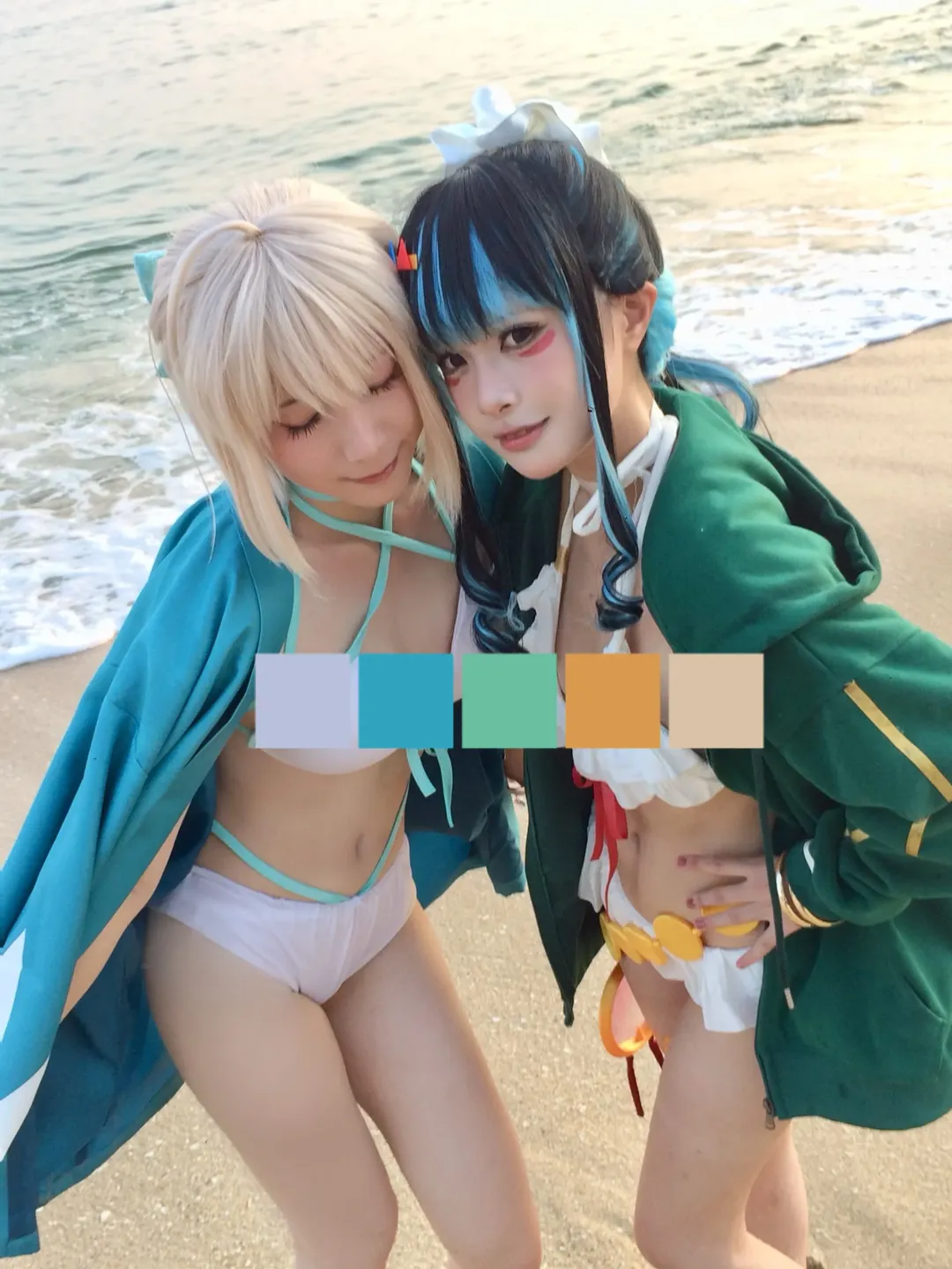 Fate/Grand Order, 泳装cosplay, 冲田总司cos, 夏日摄影, 深圳海边 - 第4张