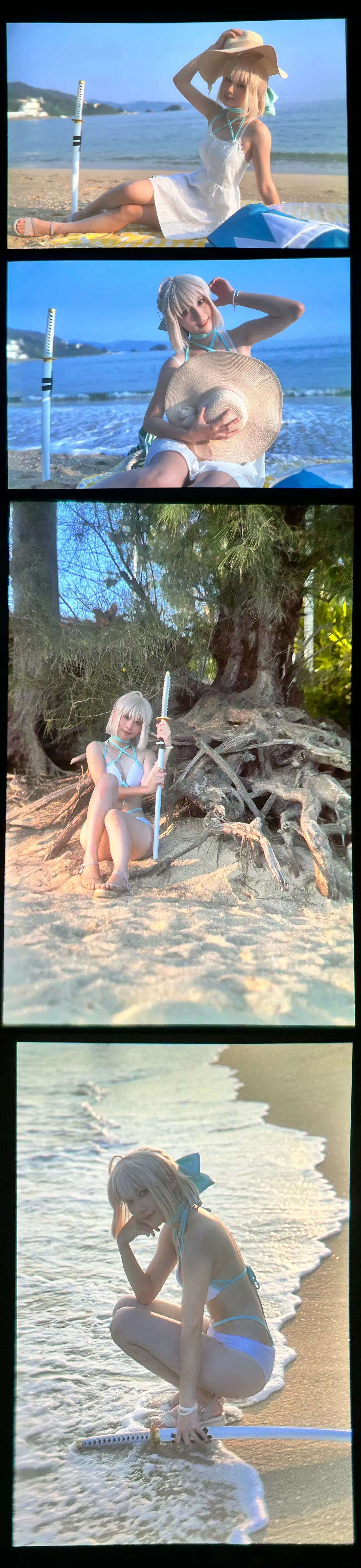 Fate/Grand Order, 泳装cosplay, 冲田总司cos, 夏日摄影, 深圳海边 - 第9张
