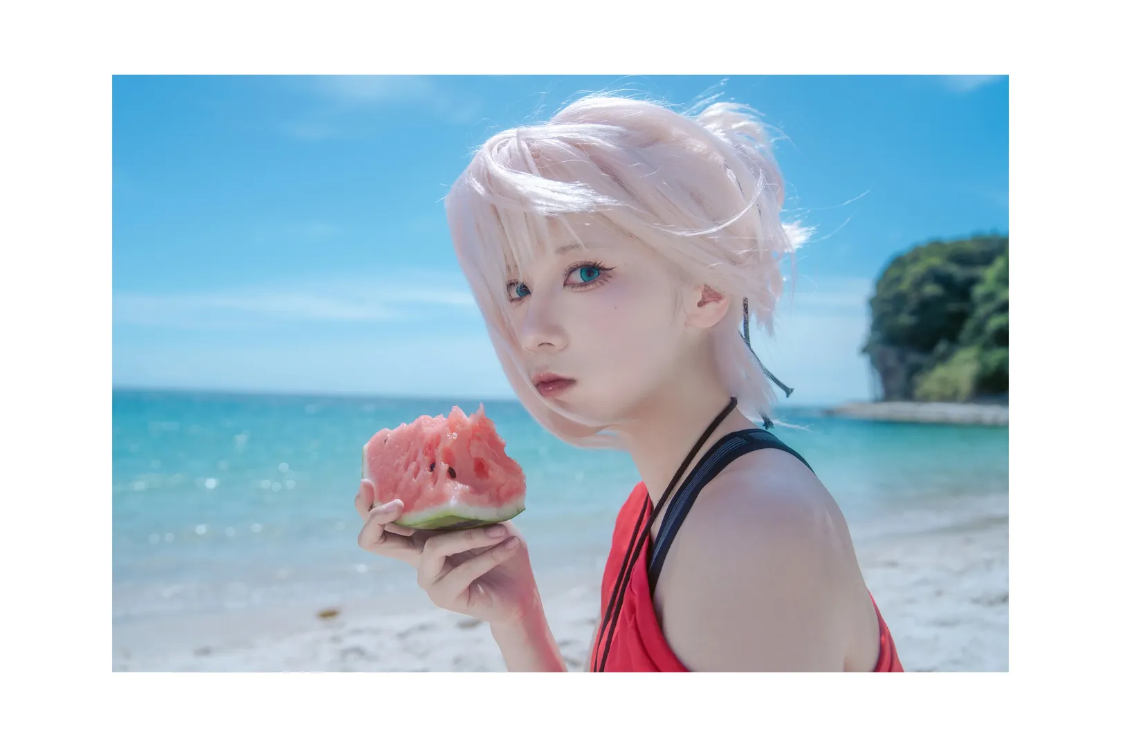 Fate/Grand Order, 圣地巡礼, 宫本武藏cos, 和歌山白滨, 夏日海边写真 - 第10张