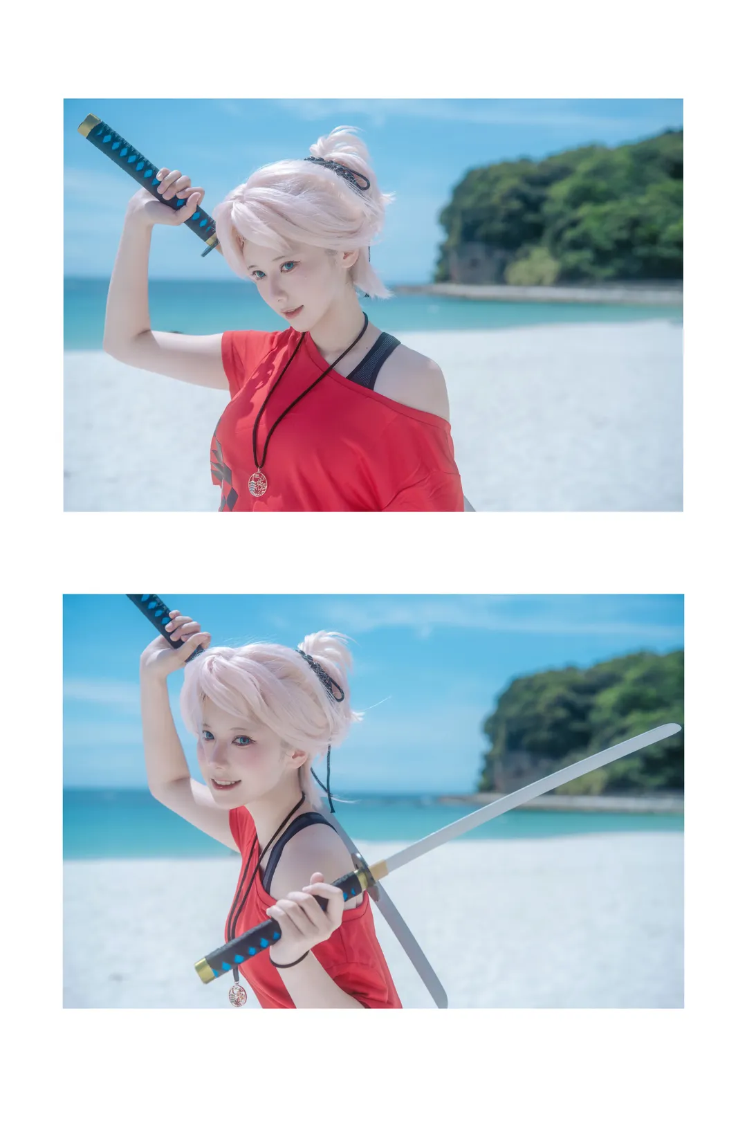 Fate/Grand Order, 圣地巡礼, 宫本武藏cos, 和歌山白滨, 夏日海边写真 - 第4张