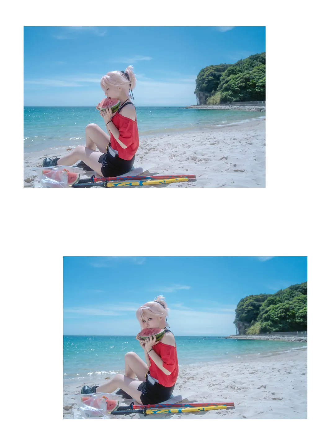 Fate/Grand Order, 圣地巡礼, 宫本武藏cos, 和歌山白滨, 夏日海边写真 - 第9张