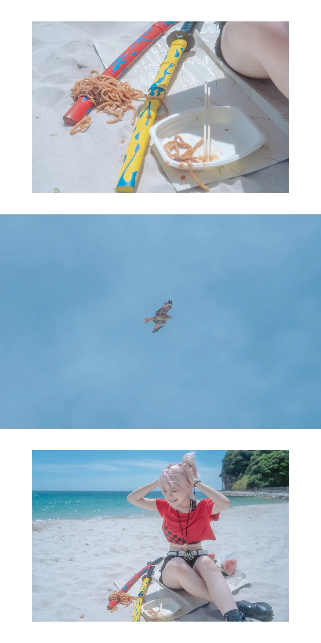 夏日写真, FGO, 海边外景, 宫本武藏cos, 白滨海滩 - 第10张