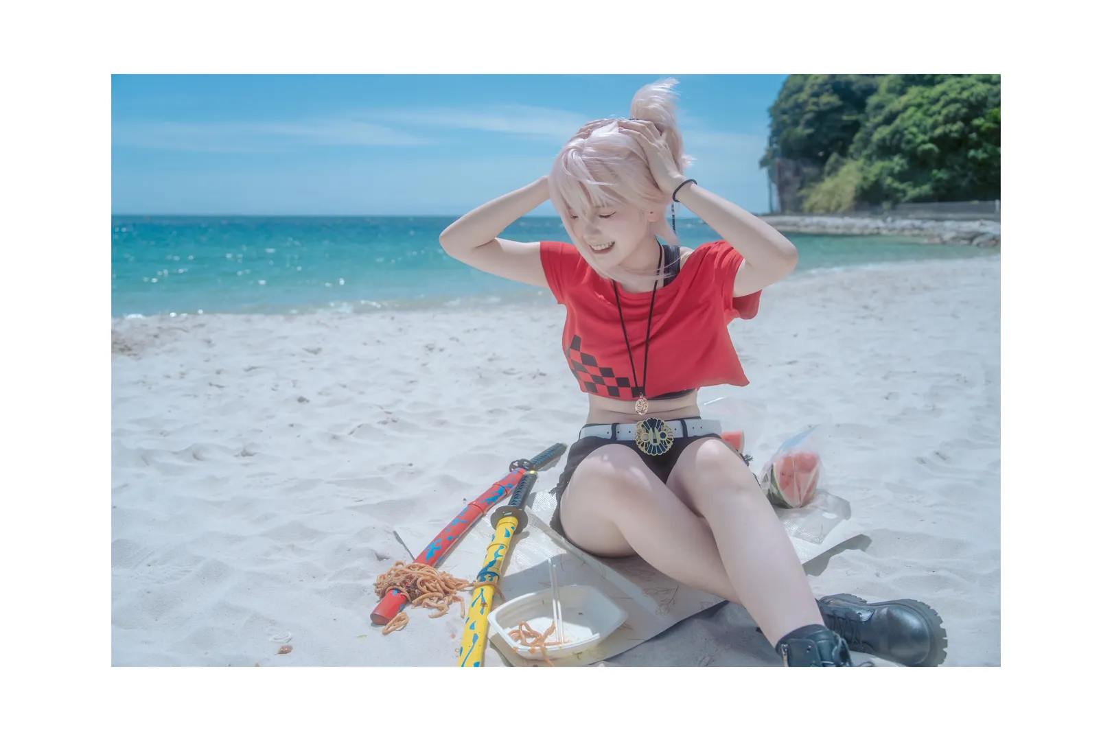 夏日写真, FGO, 海边外景, 宫本武藏cos, 白滨海滩 - 第11张