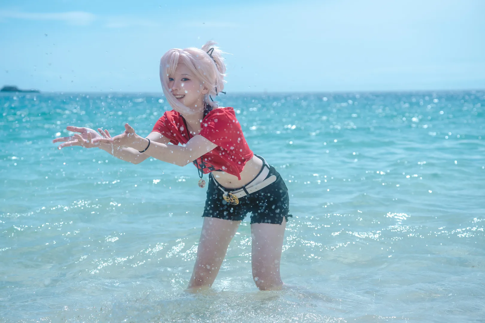 夏日写真, FGO, 海边外景, 宫本武藏cos, 白滨海滩 - 第4张
