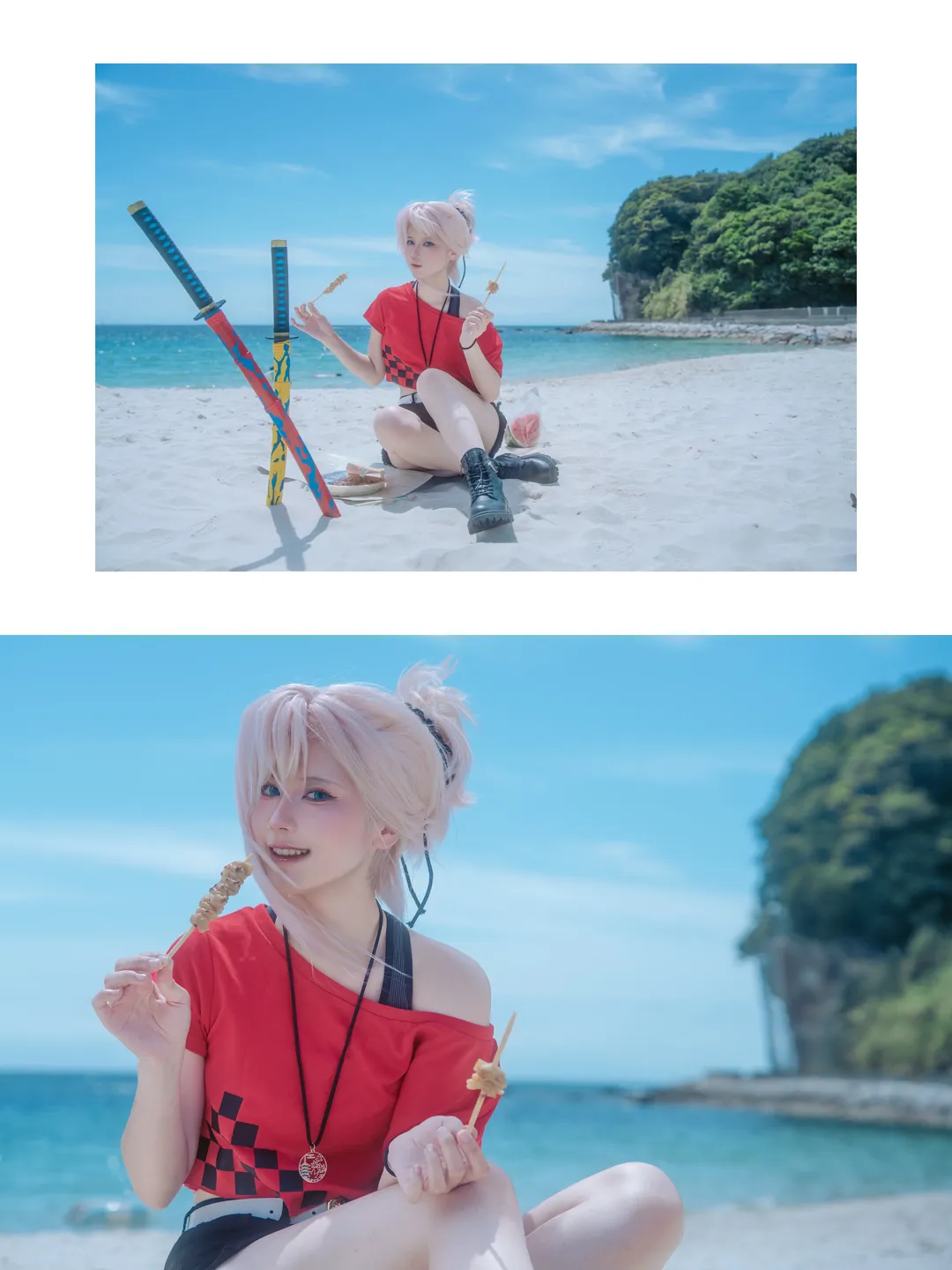 夏日写真, FGO, 海边外景, 宫本武藏cos, 白滨海滩 - 第7张
