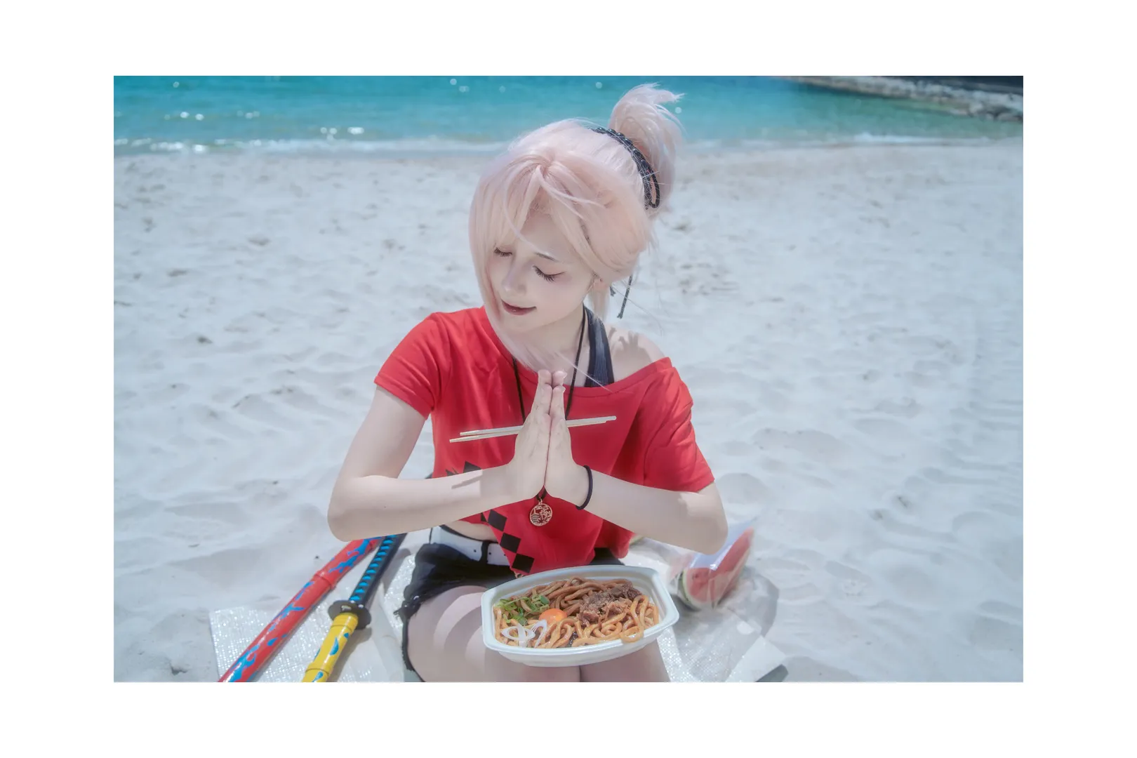 夏日写真, FGO, 海边外景, 宫本武藏cos, 白滨海滩 - 第9张