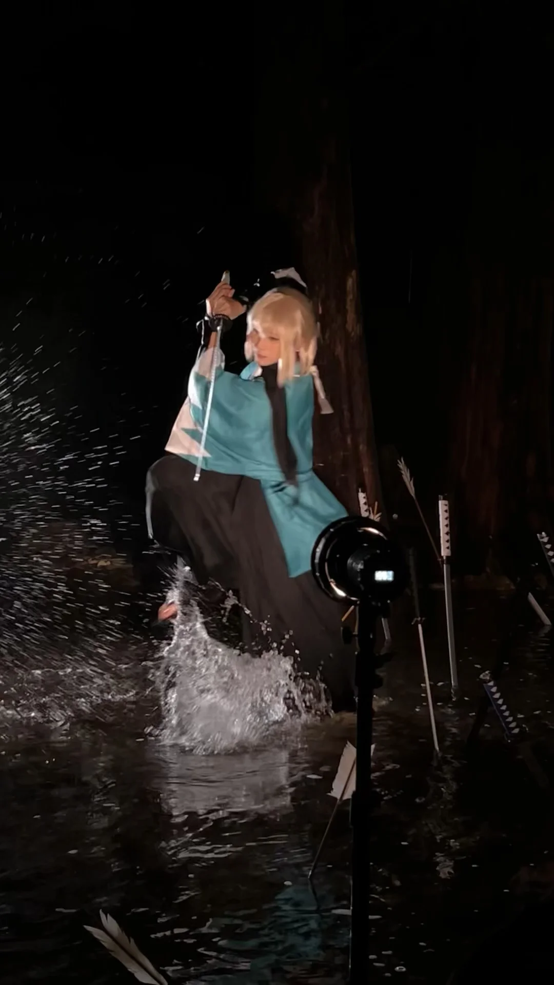 Fate/Grand Order, 沖田総司 コスプレ, 戦闘ダメージメイク, 夜景ロケ, 水辺のセットデザイン - 18枚目