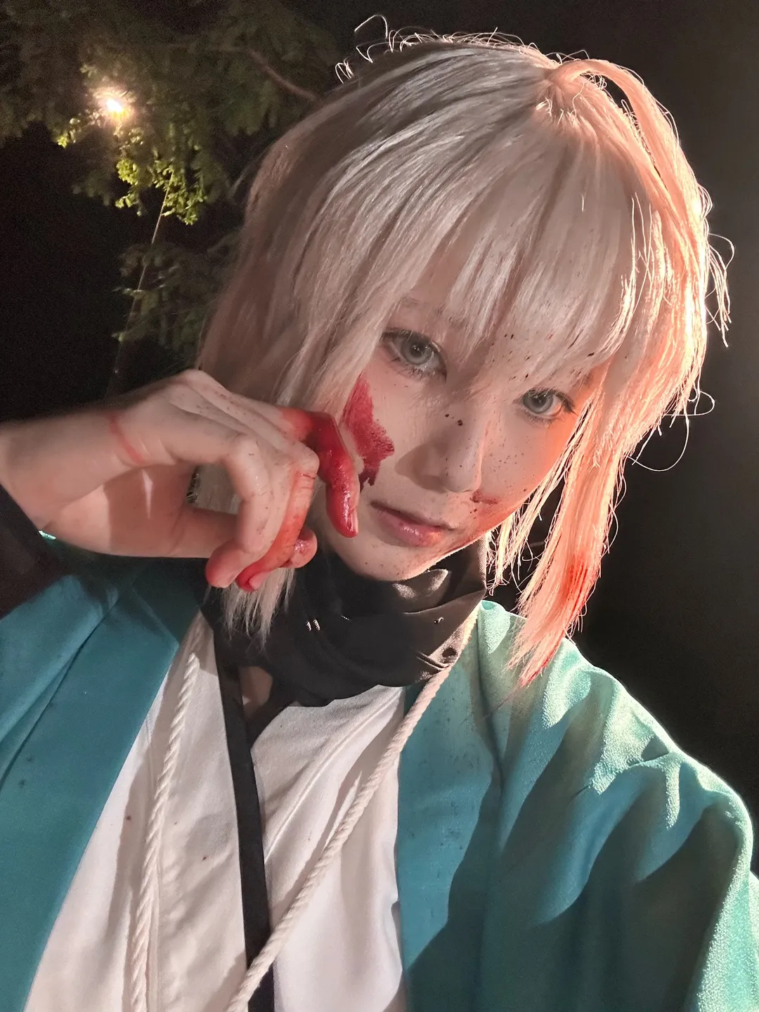 Fate/Grand Order, 沖田総司 コスプレ, 戦闘ダメージメイク, 夜景ロケ, 水辺のセットデザイン - 3枚目