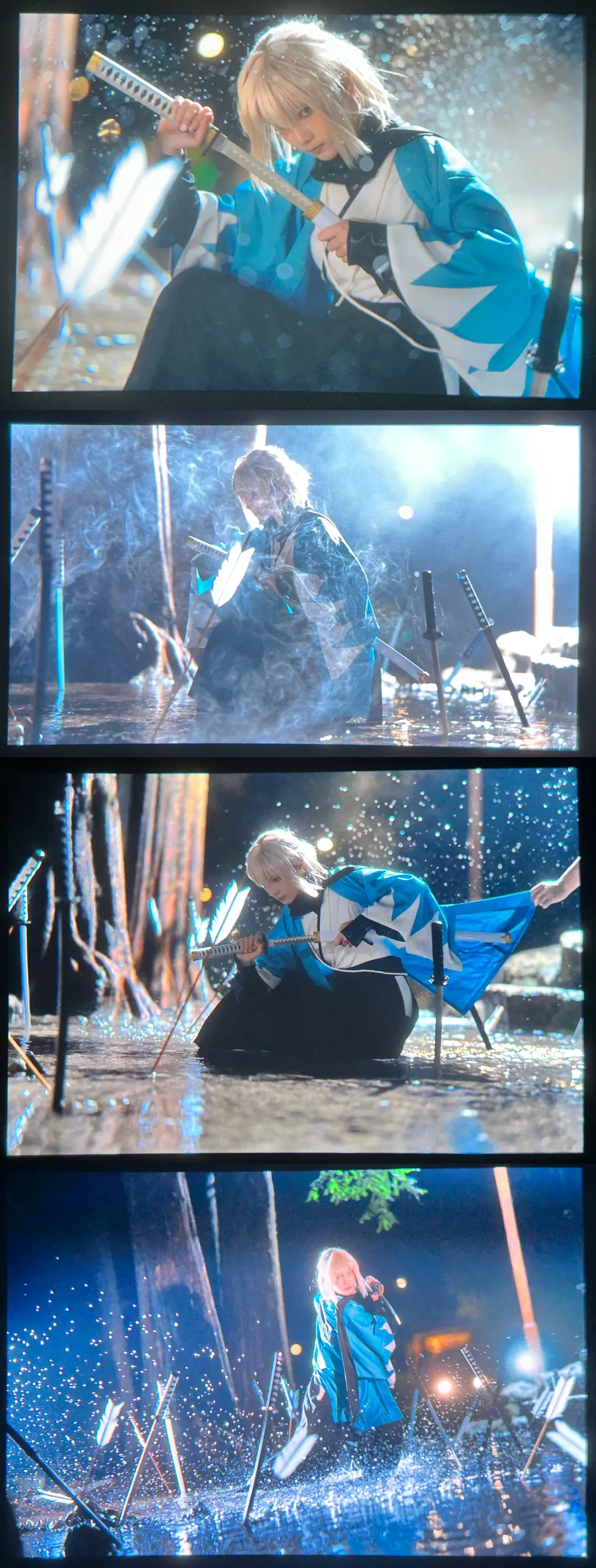 Fate/Grand Order, 沖田総司 コスプレ, 戦闘ダメージメイク, 夜景ロケ, 水辺のセットデザイン - 6枚目