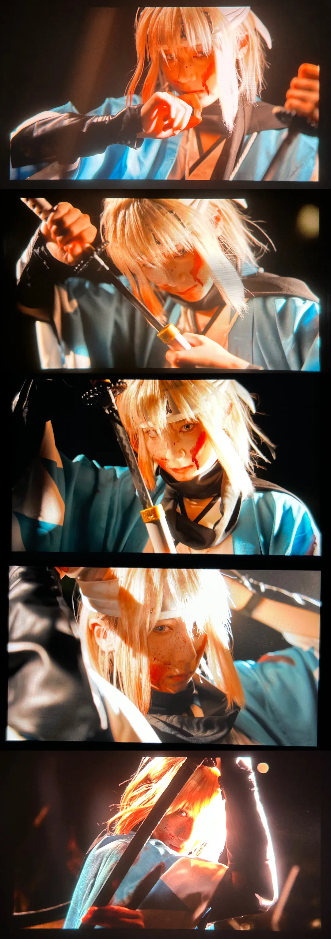 Fate/Grand Order, 沖田総司 コスプレ, 戦闘ダメージメイク, 夜景ロケ, 水辺のセットデザイン - 8枚目