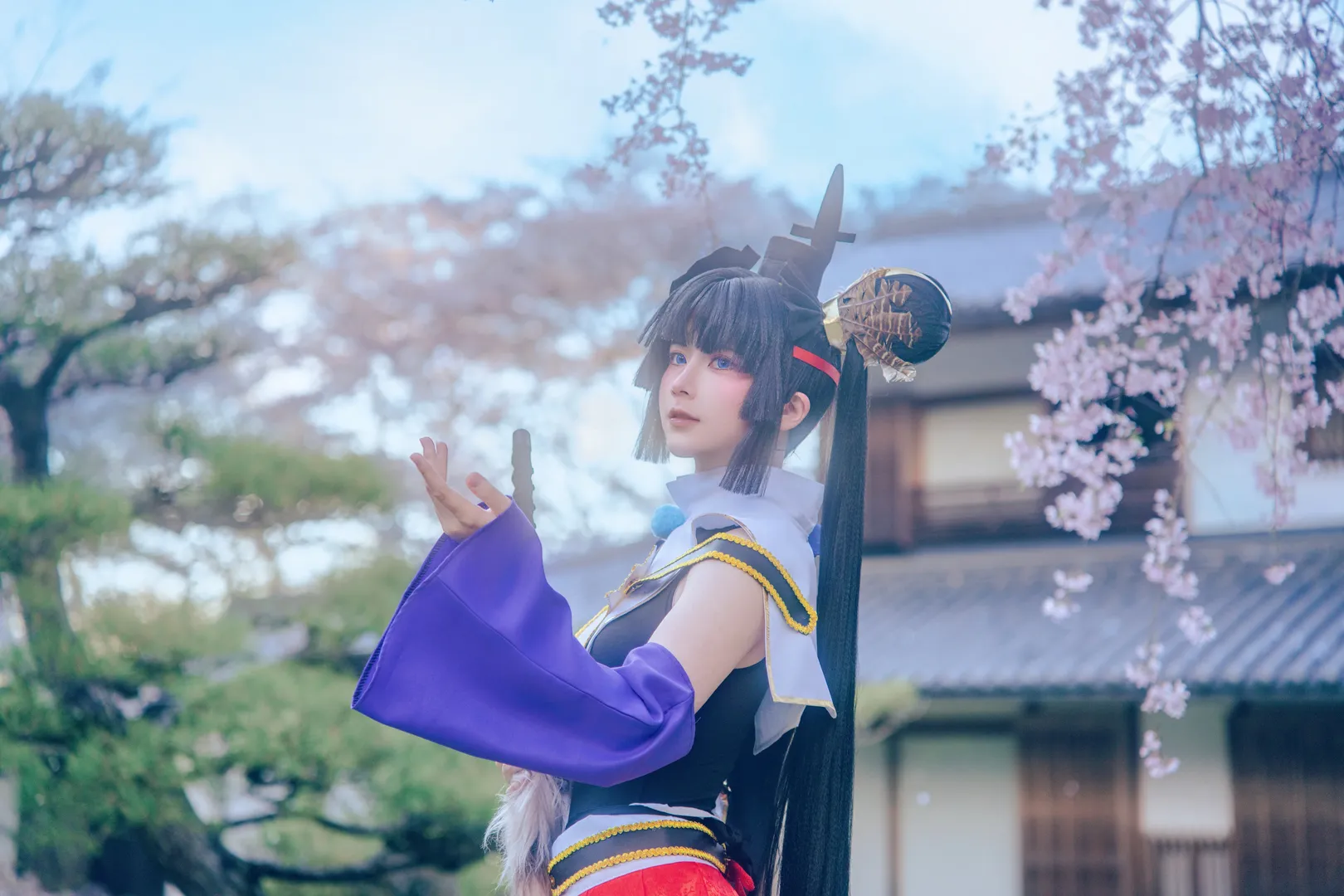 樱花, FGO, 白丝, 牛若丸cos, 京都 - 第11张