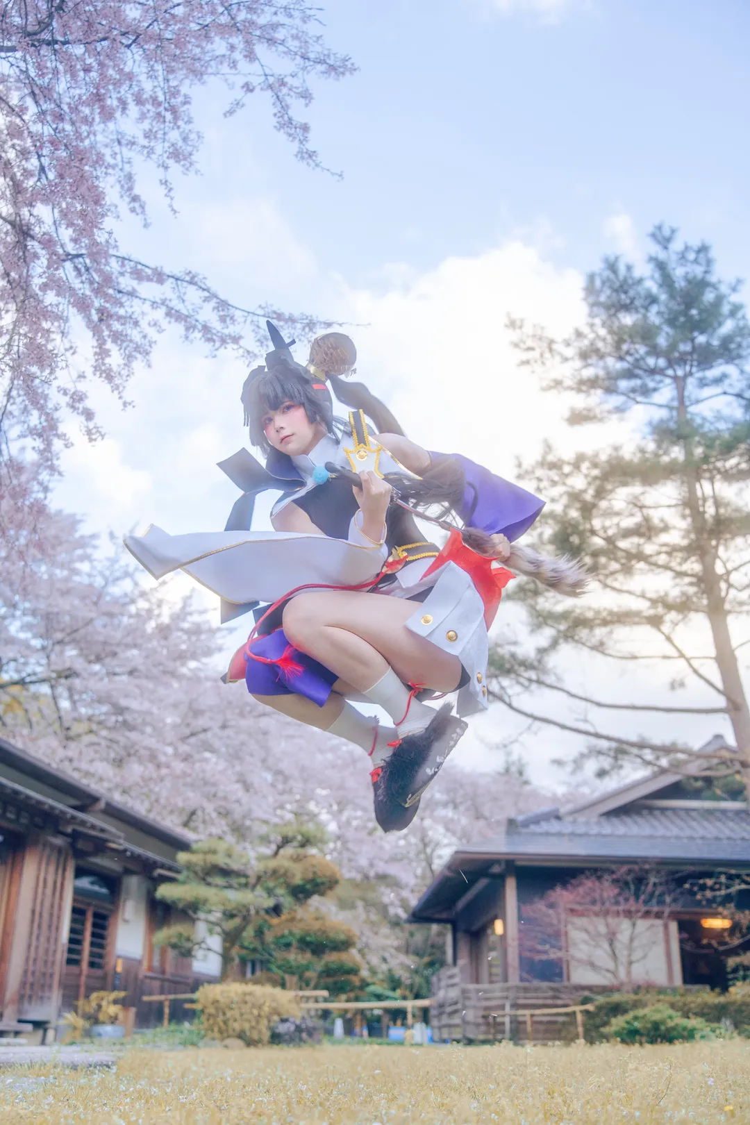 Fate/Grand Order, コスプレ撮影, ロングソックス コーデ, 牛若丸コスプレ, 和風庭園撮影 - 1枚目