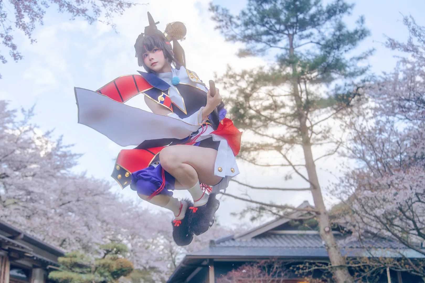 Fate/Grand Order, コスプレ撮影, ロングソックス コーデ, 牛若丸コスプレ, 和風庭園撮影 - 2枚目