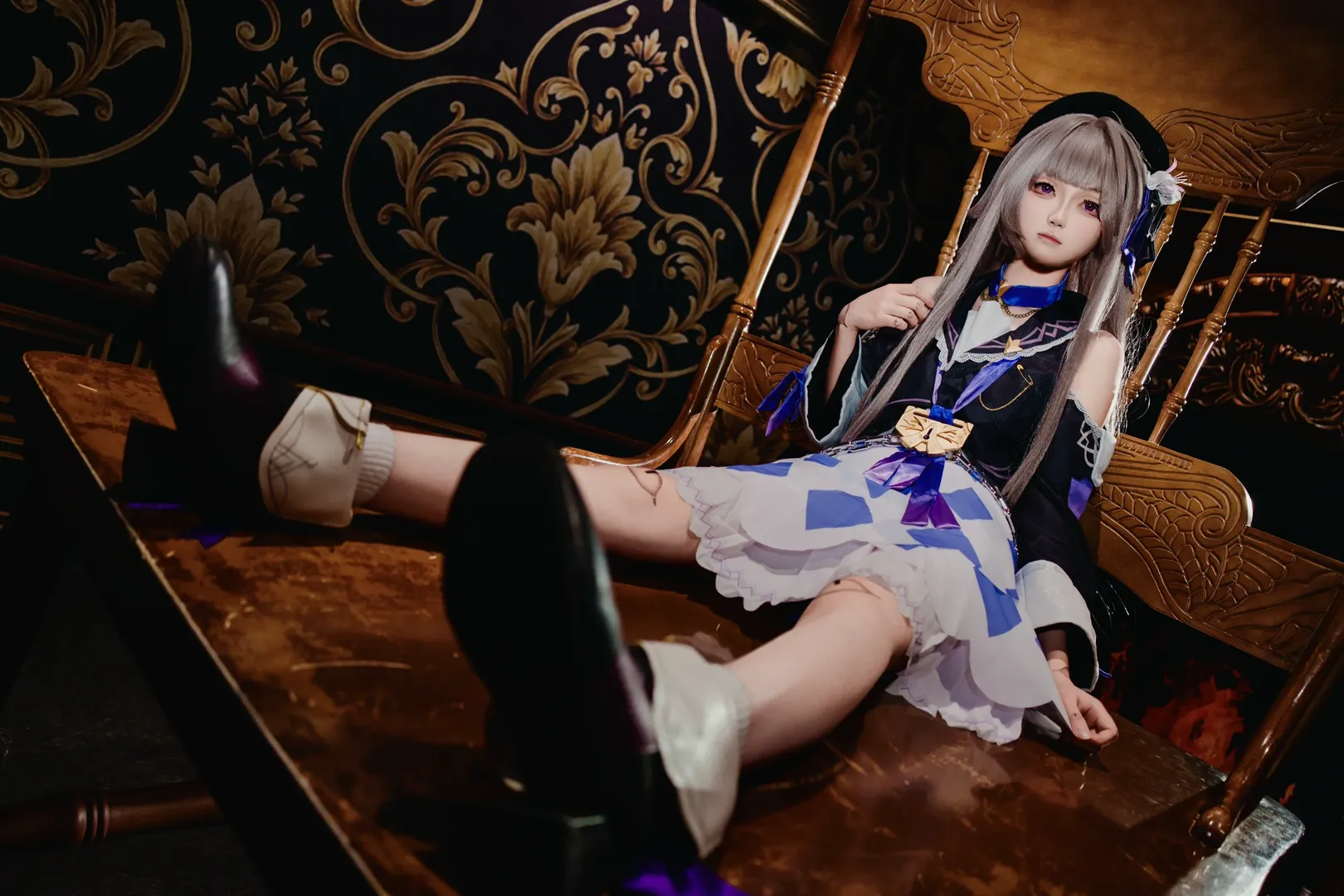 崩坏星穹铁道, 黑塔cos, cosplay摄影, 白丝穿搭, 大英图书馆展 - 第4张