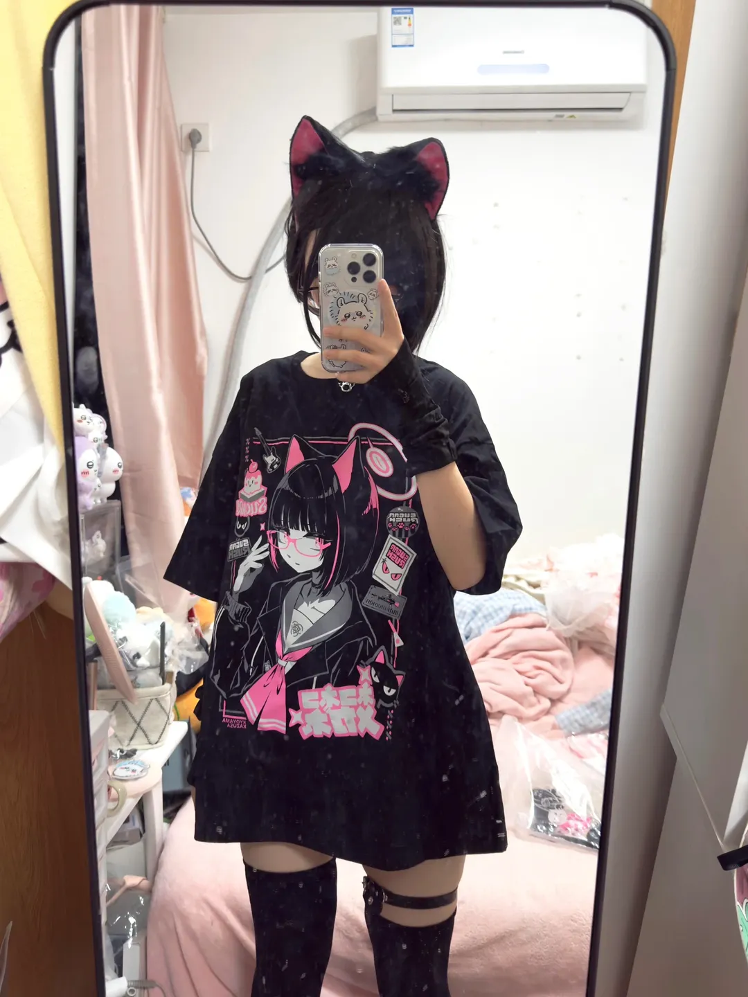 ブルーアーカイブ, 杏山カズサ コスプレ, サブカルファッション, 黒ニーハイソックス, 試着の日常
