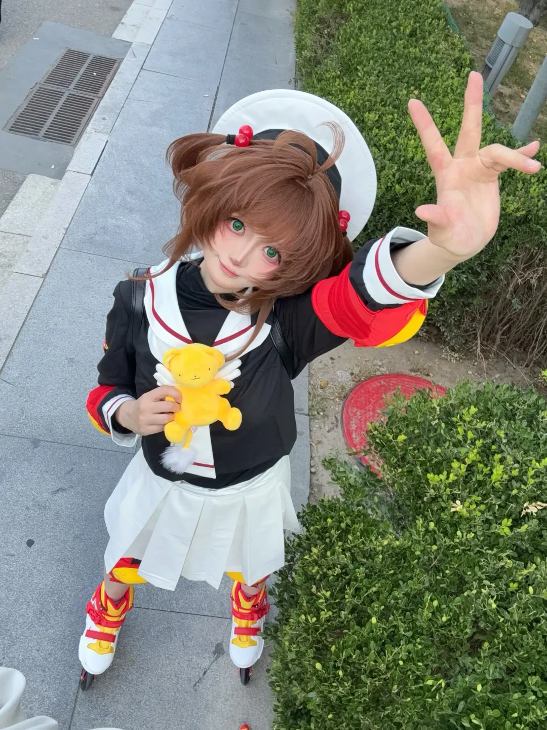 小樱cos, 户外cosplay, 魔卡少女樱, 动漫角色扮演, 轮滑装扮 - 第2张