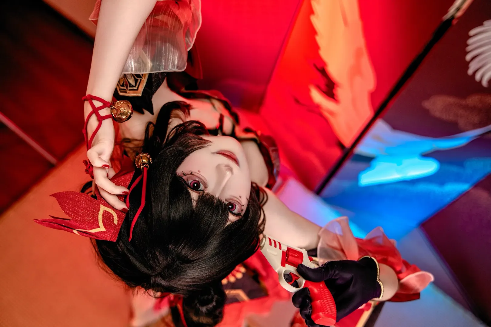Honkai: Star Rail, Sparkle cosplay, Cosplay photography, ACG Cosplayer, Red and blue lighting