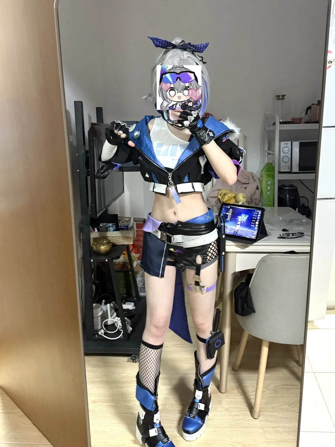 Honkai: Star Rail, Silver Wolf cosplay, Anime cosplay, Techwear outfit, Cosplay fitting