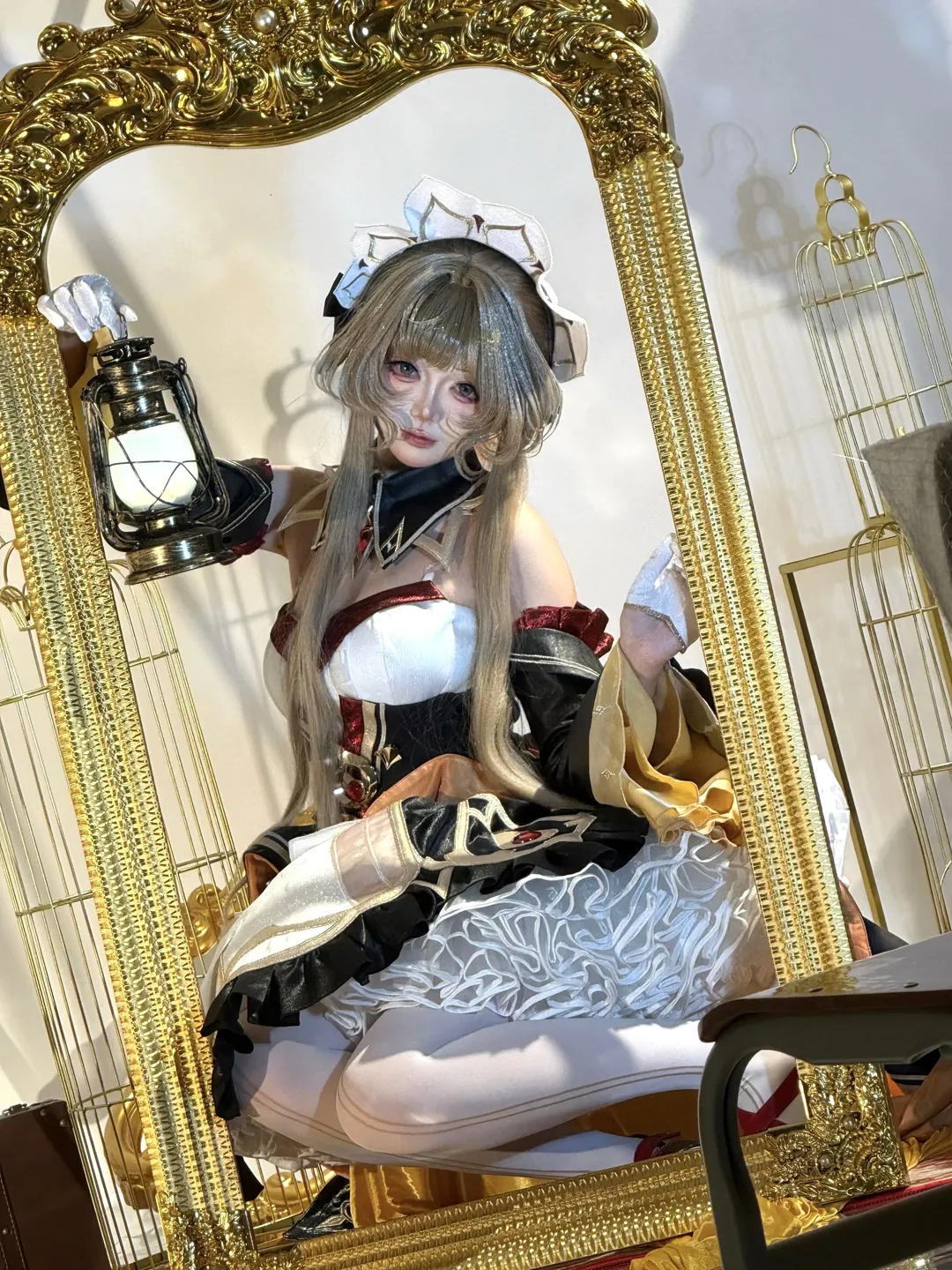 cosplay, 女仆装, 白丝, 奇幻风, 提灯道具