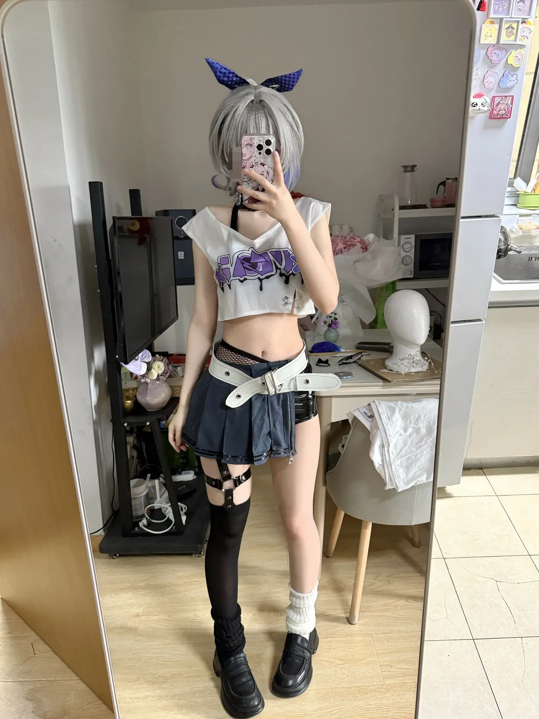 Honkai: Star Rail, Silver Wolf cosplay, Cosplay daily outfit, Anime fashion sharing, Silver Wolf Samsung collaboration