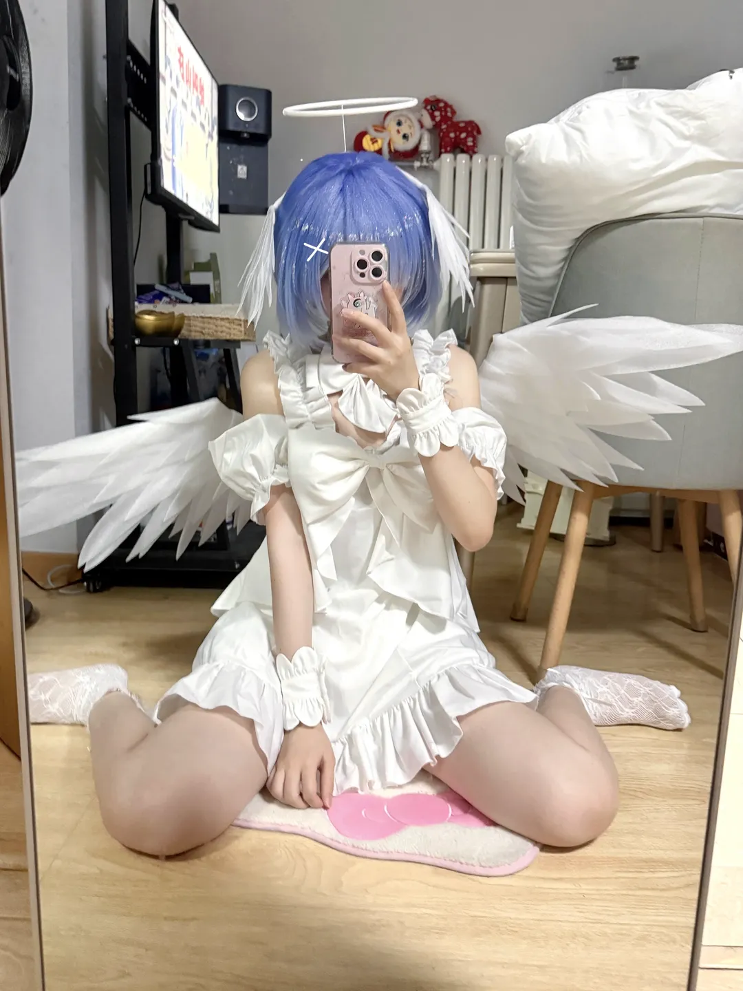 从零开始的异世界生活, 蕾姆cos, 天使蕾姆, cosplay试衣, 白色蕾丝穿搭 - 第3张