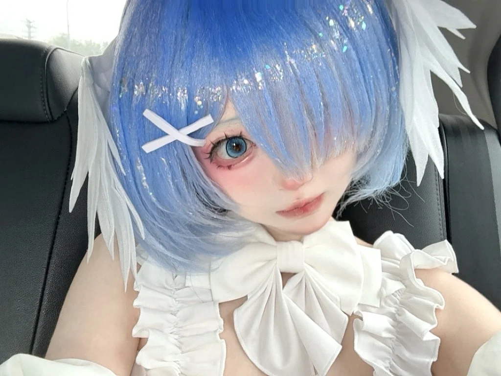 cosplay, 蕾姆cos, 從零開始的異世界, 藍髮造型, 天使風 - 第3張