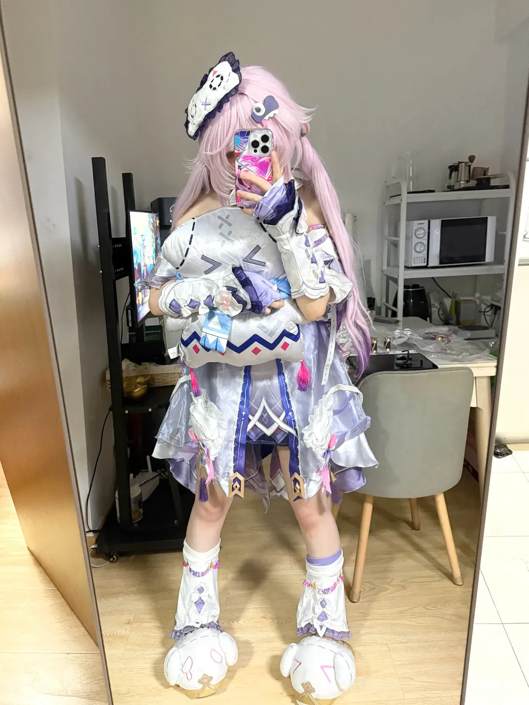 原神, シトラリ コスプレ, 鏡撮り, Mangu コスプレ, 肌色ストッキング コーデ - 4枚目